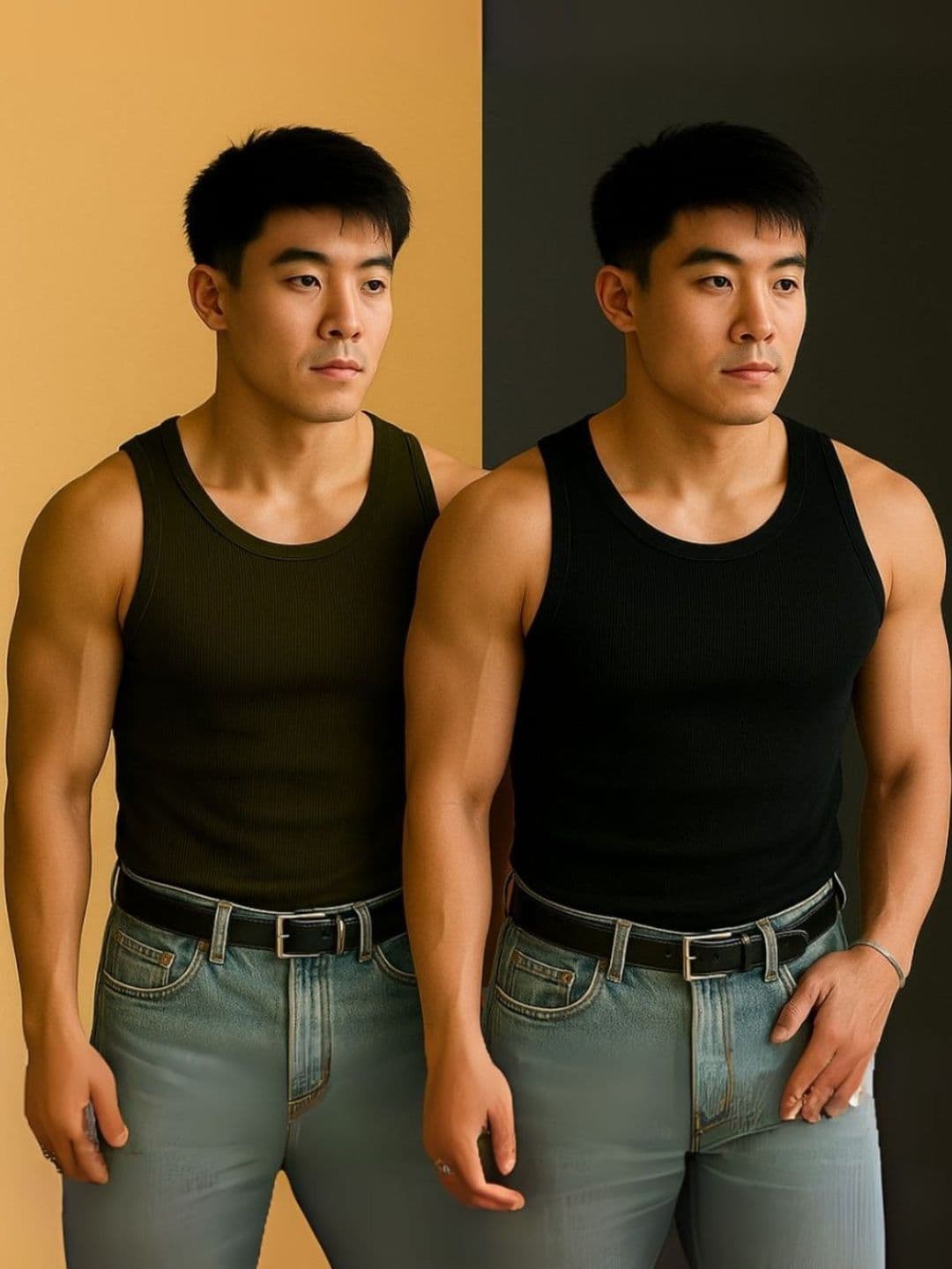 ROCKWELL Pack Of 2 Ribbed Cotton Breathable Innerwear Gym Vests - view 1