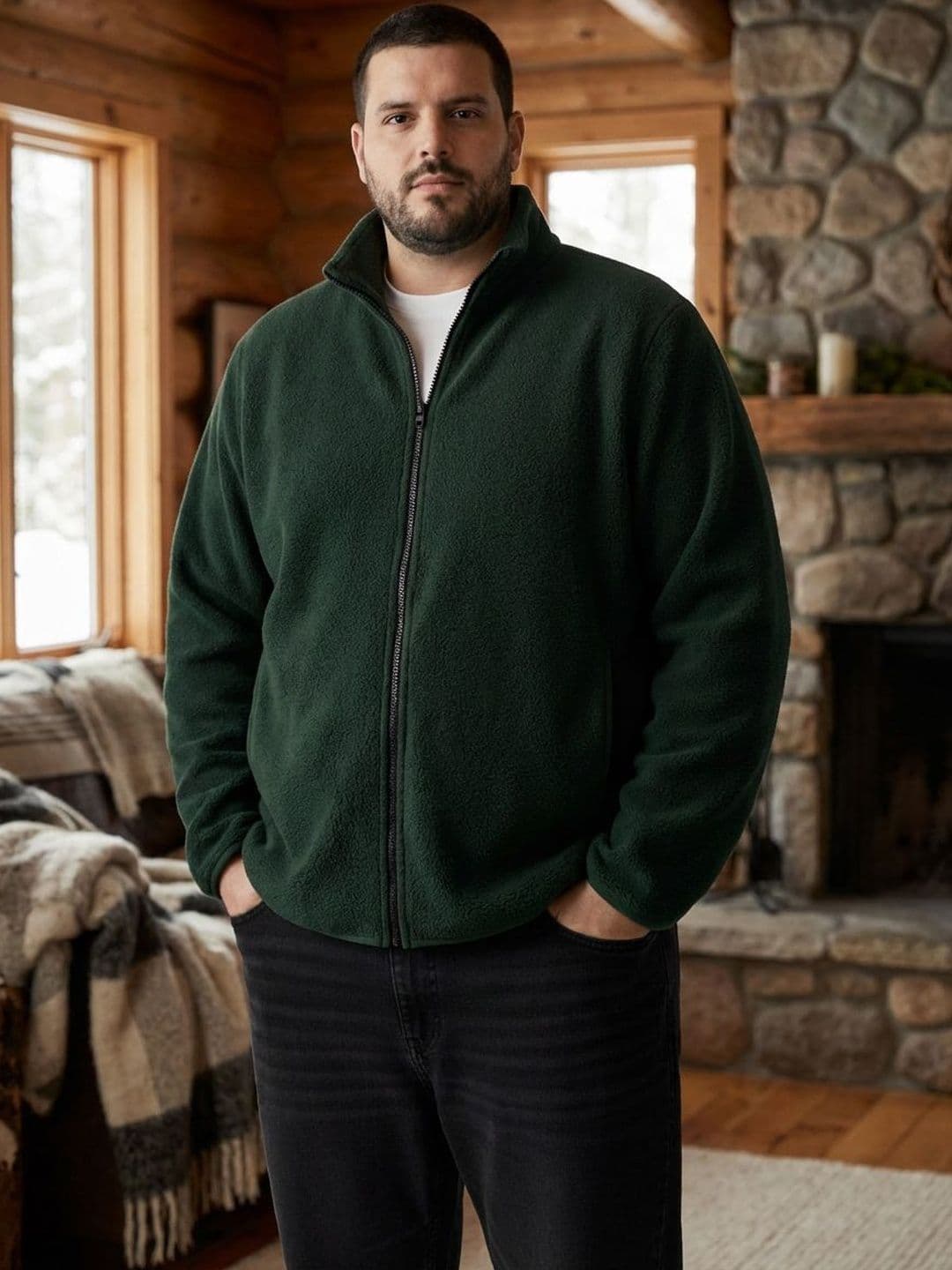 UNSTD Plus Size Men Sherpa Jacket - view 1