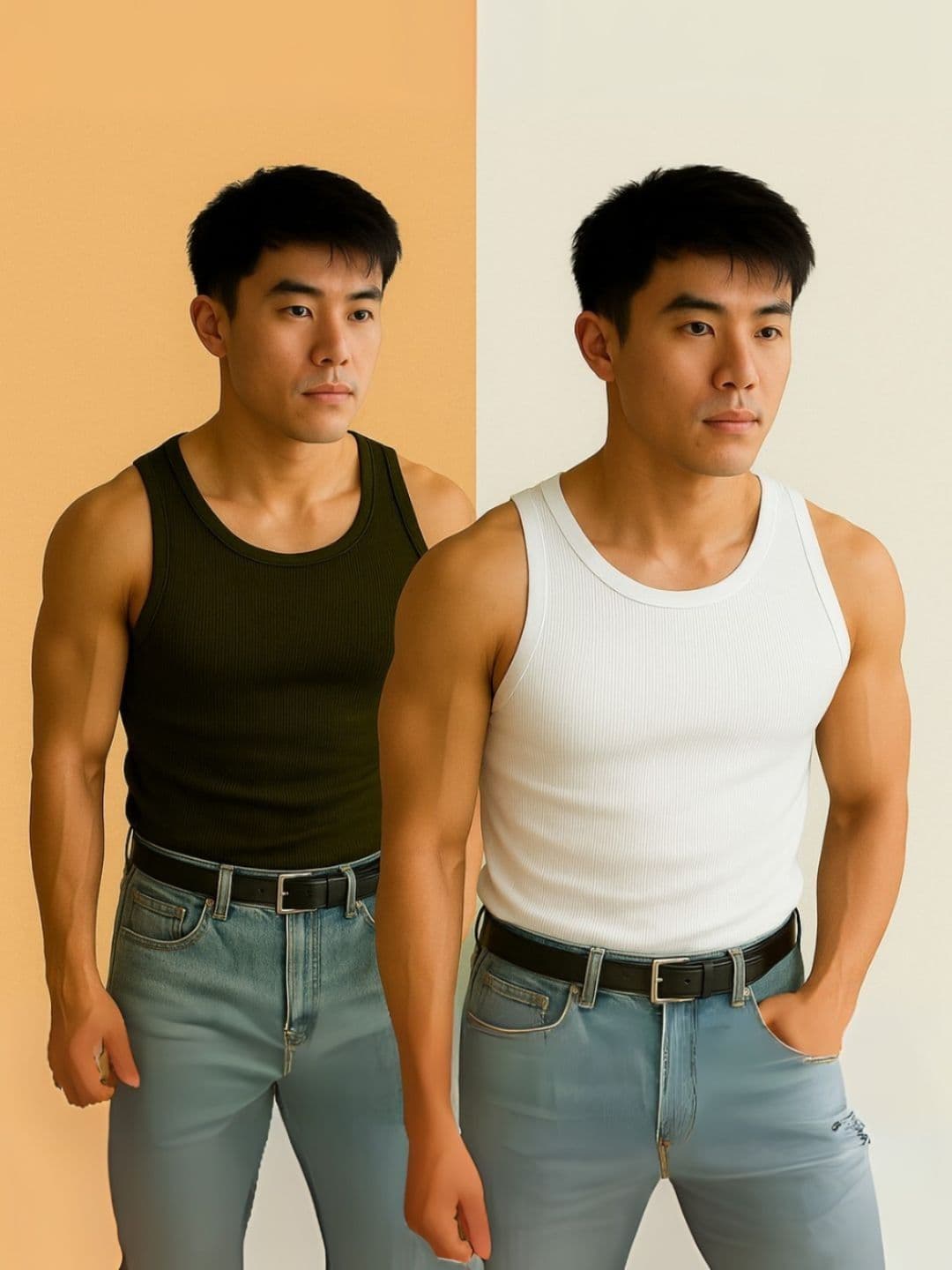 ROCKWELL Pack Of 2 Ribbed Cotton Breathable Innerwear Gym Vests - view 1
