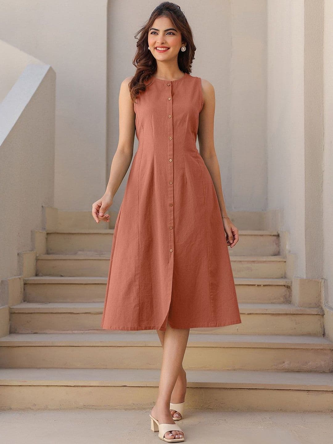 Anouk Rustic Fit & Flare Midi Dress - view 1