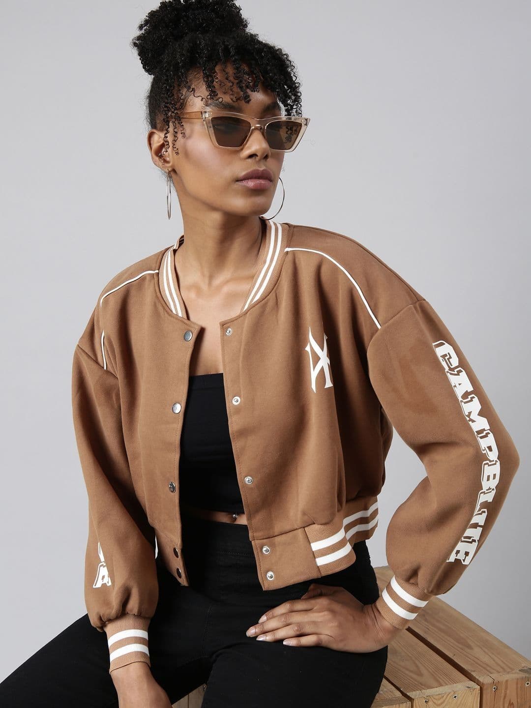 SHOWOFFFF Women Windcheater Crop Bomber Jacket - view 1