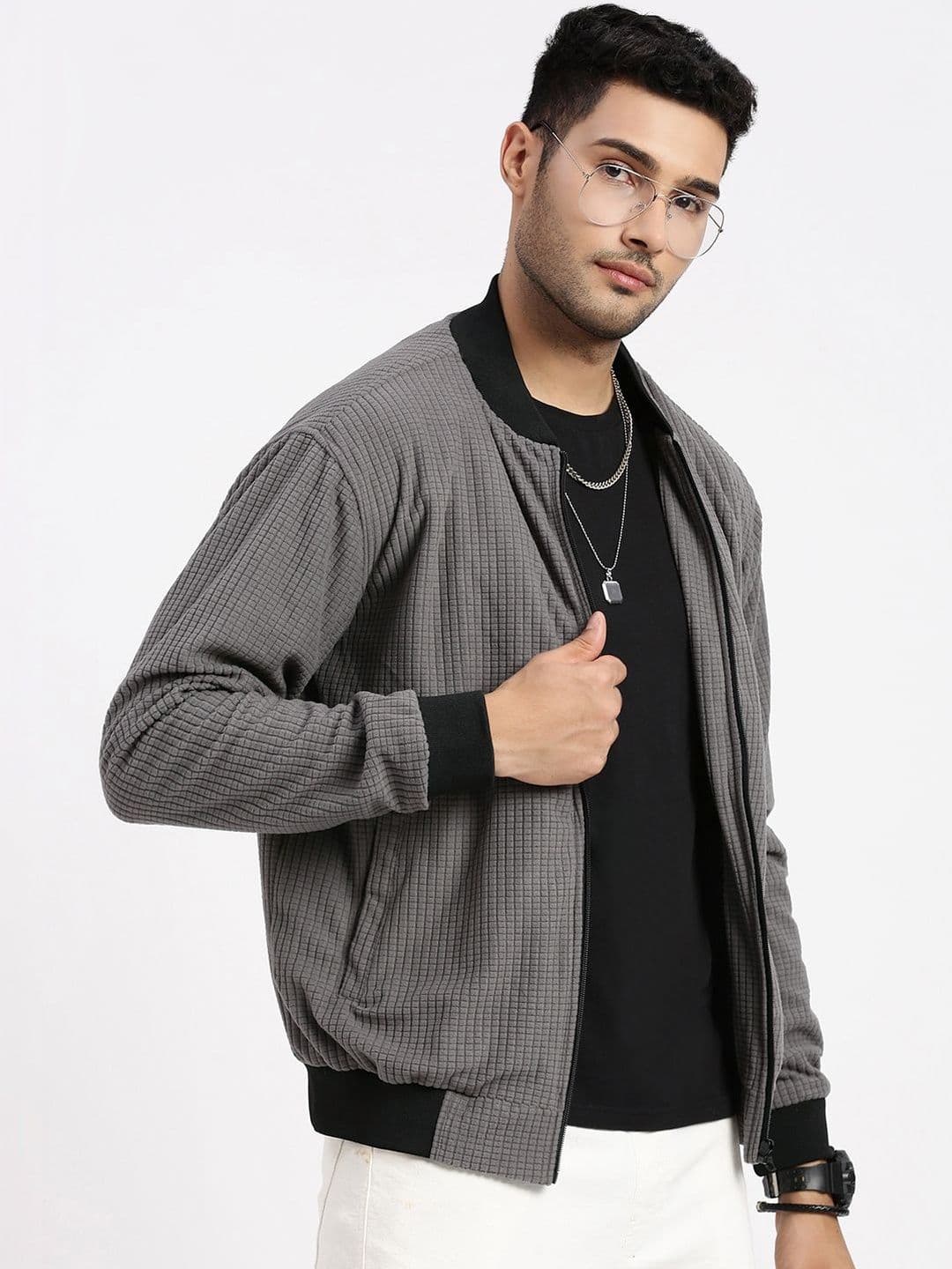 SHOWOFFFF Men Acrylic Windcheater Bomber Jacket - view 1