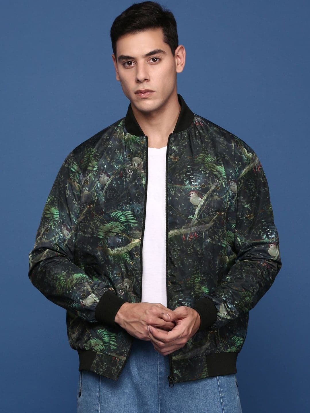 SHOWOFFFF Men Floral Windcheater Bomber Jacket - view 1