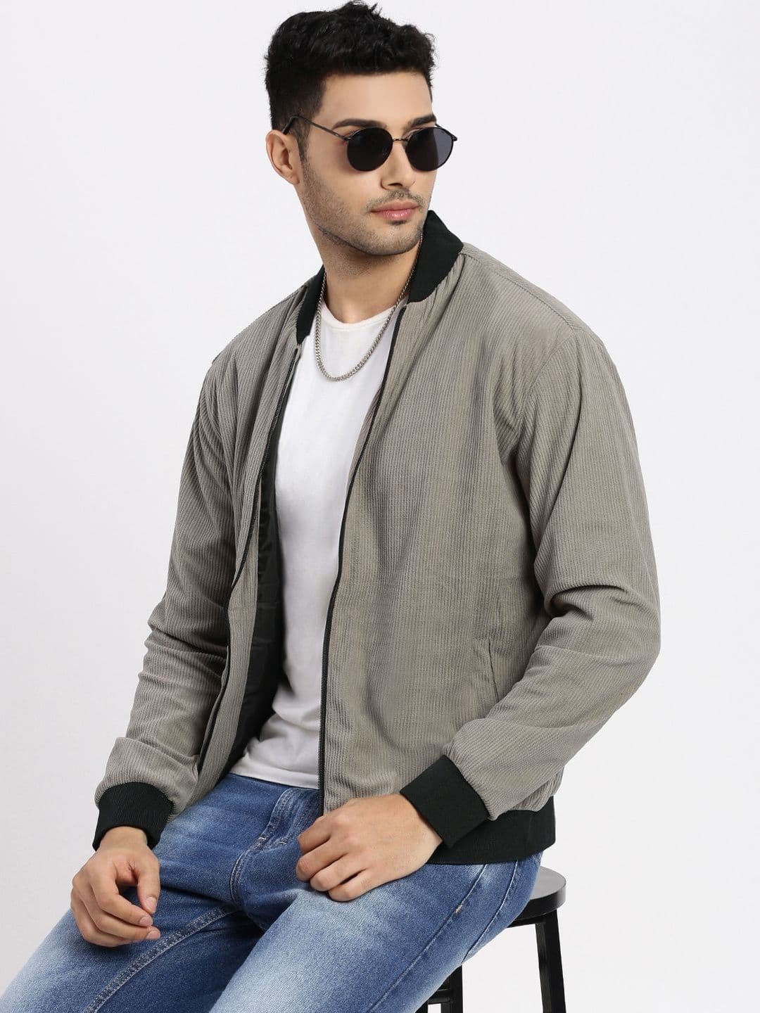 SHOWOFFFF Men Corduroy Lightweight Bomber Jacket - view 1