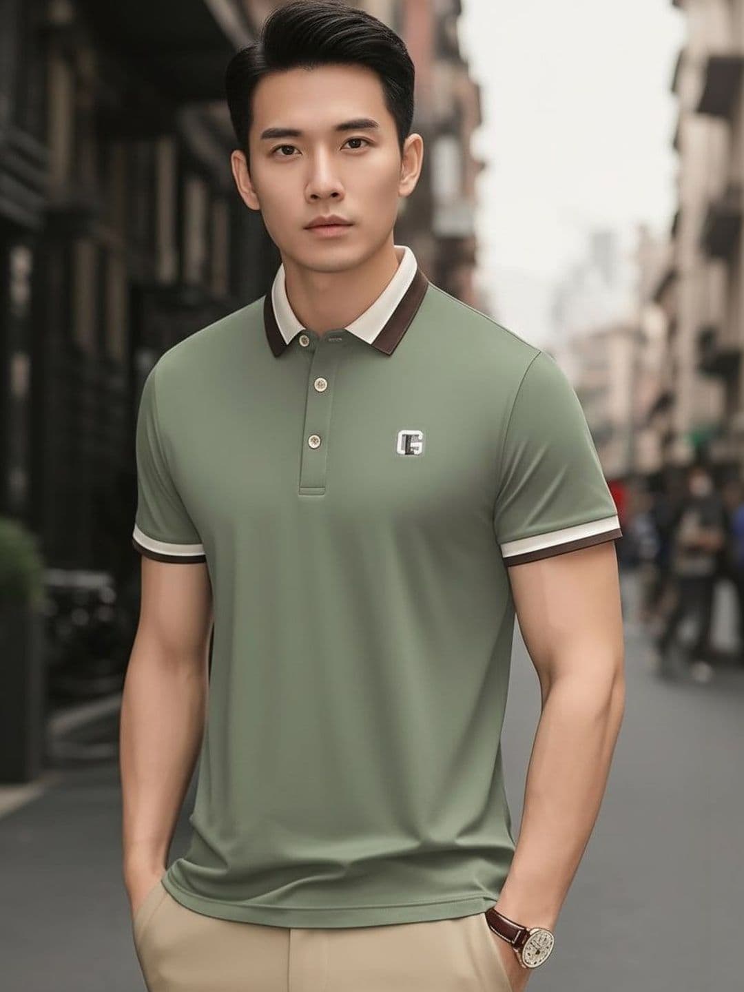 R.Code by The Roadster Life Co. Men Brand Logo Polo Collar T-shirt - view 1