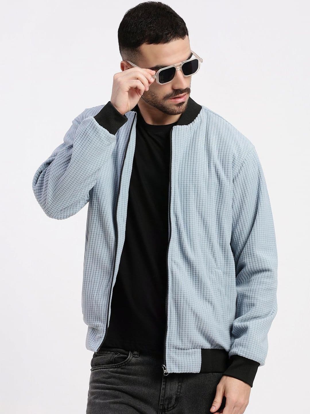 SHOWOFFFF Men Acrylic Windcheater Bomber Jacket - view 1
