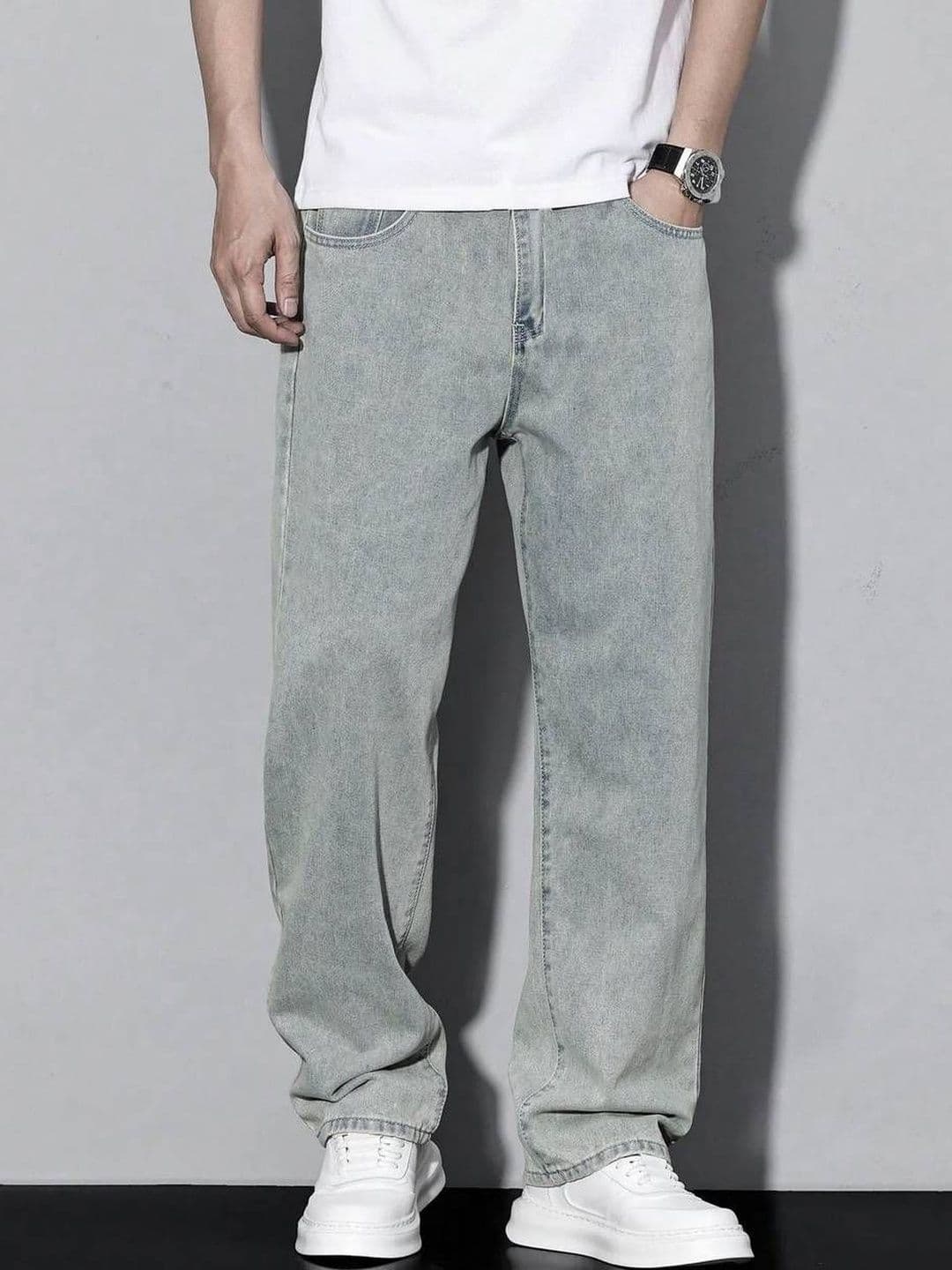 Stylecast X Kotty Men Relaxed Fit Mid-Rise Light Fade Stretchable Jeans - view 1