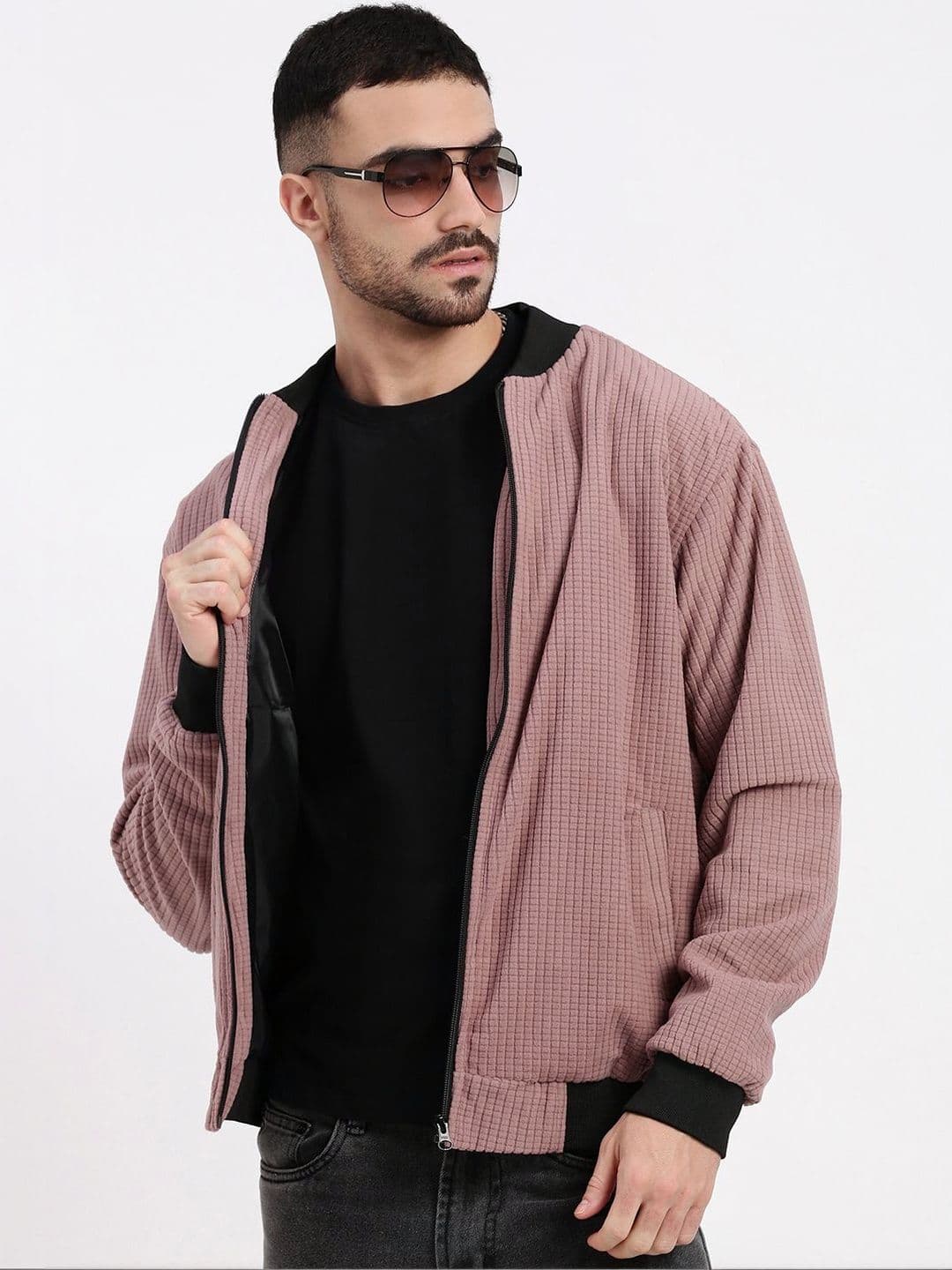 SHOWOFFFF Men Acrylic Windcheater Bomber Jacket - view 1