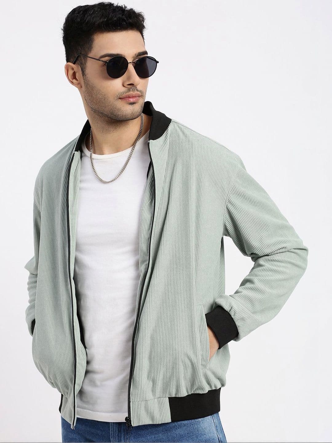 SHOWOFFFF Men Corduroy Lightweight Bomber Jacket - view 1