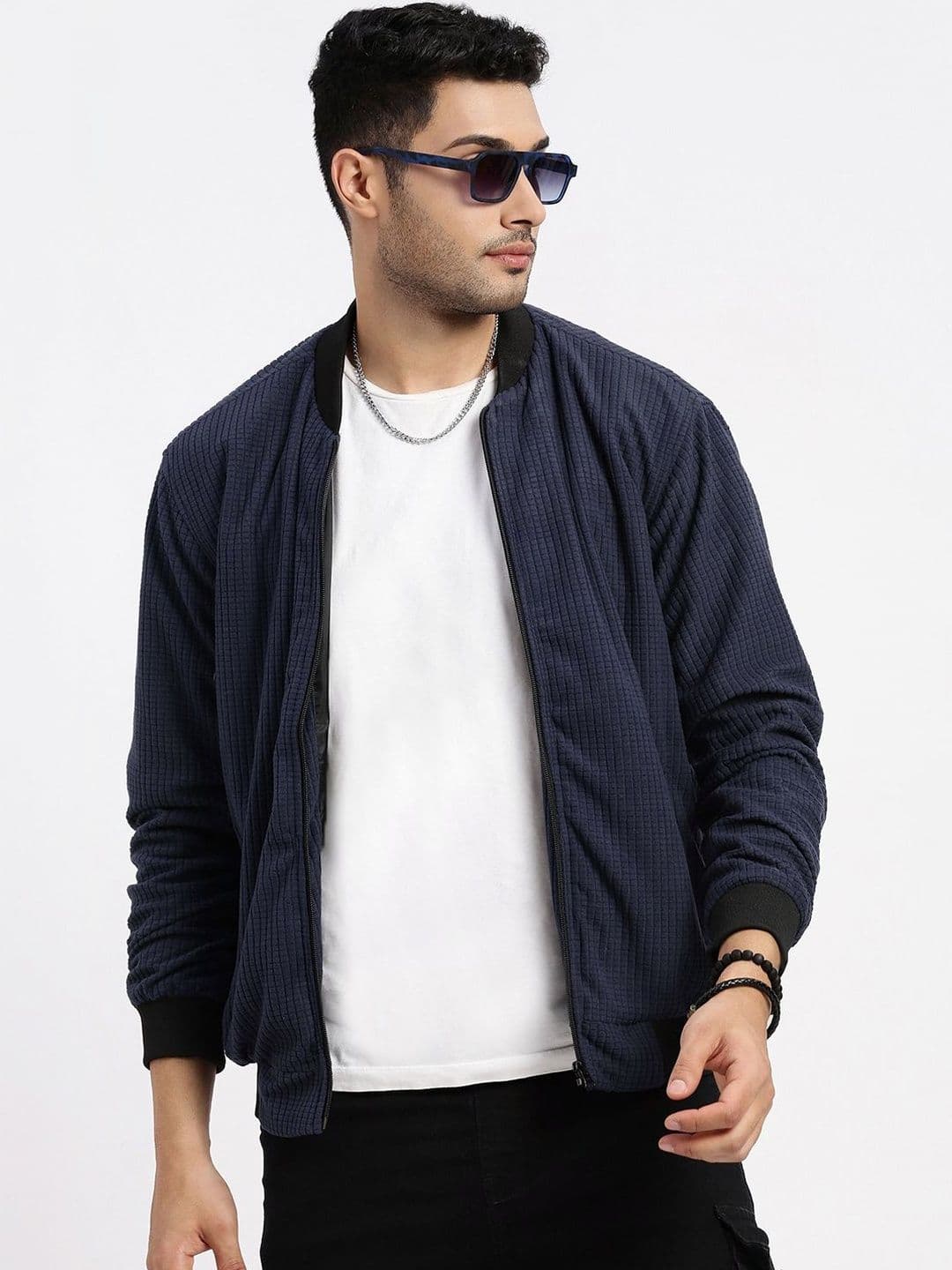 SHOWOFFFF Men Acrylic Windcheater Bomber Jacket - view 1