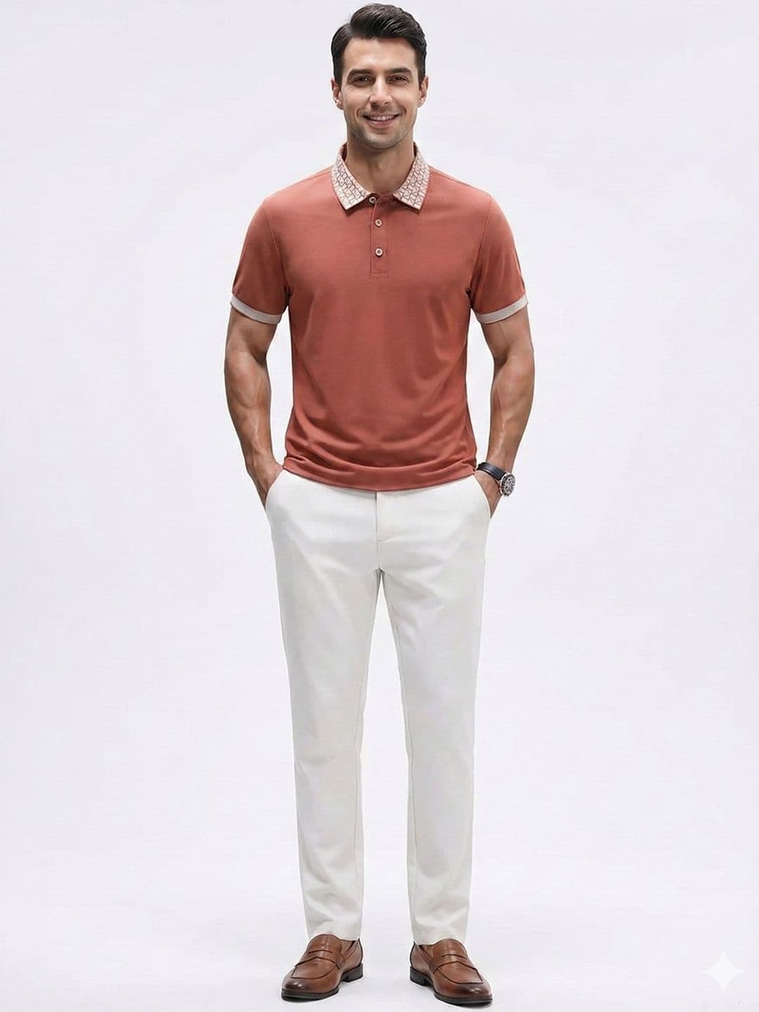 R.Code by The Roadster Life Co. Men Polo Collar T-shirt - view 1