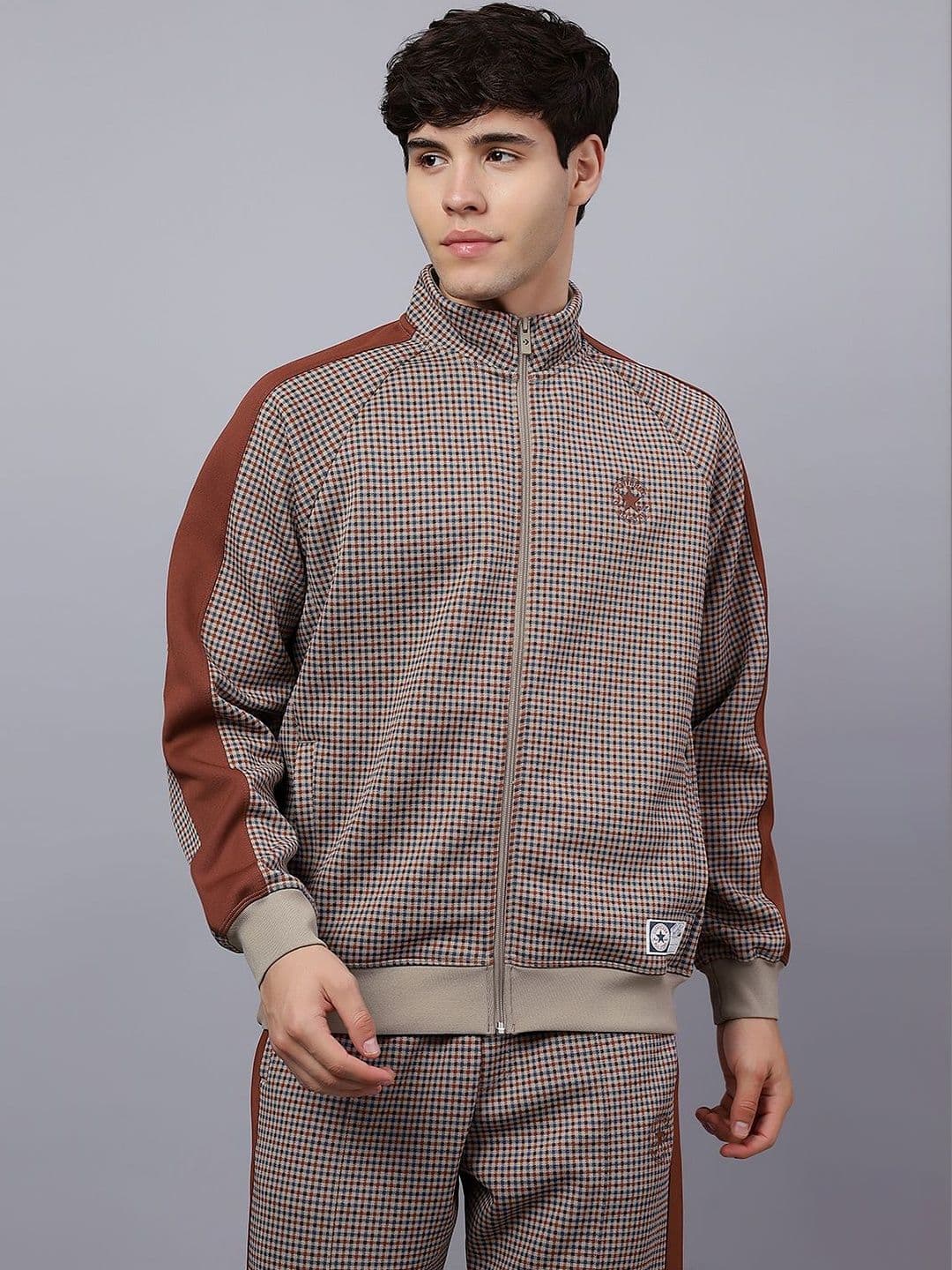 Converse Men Checked Outdoor Sporty Jacket - view 1