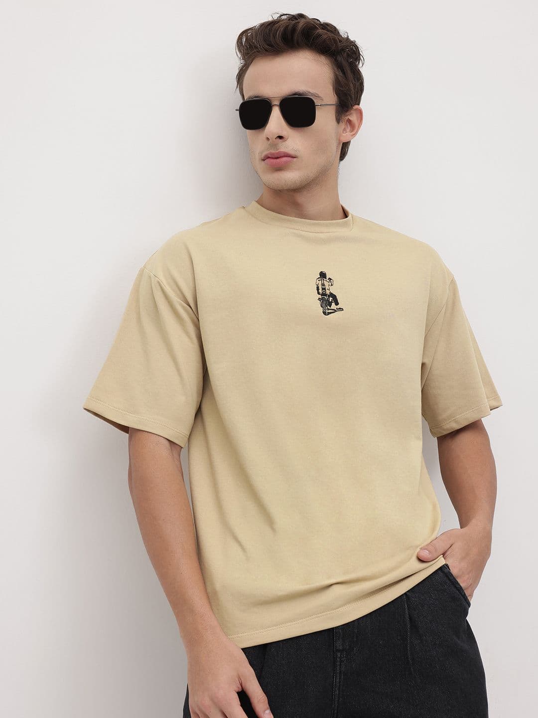 The Roadster Life Co. Biker Embroidered Oversized T-shirt - view 1