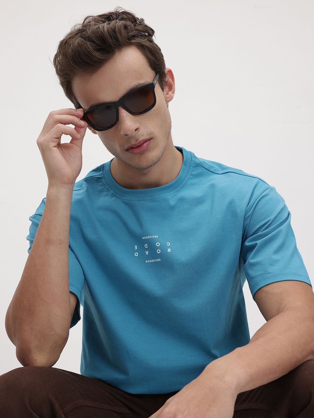 The Roadster Lifestyle Co. Printed Detail Pure Cotton Relaxed Fit T-shirt - view 1