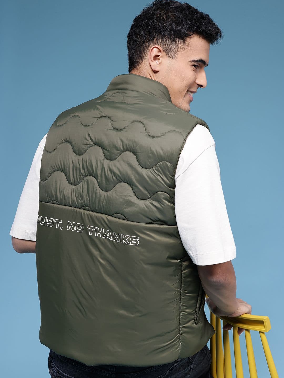 HERE&NOW Typography Puffer Gilet Jacket - view 1