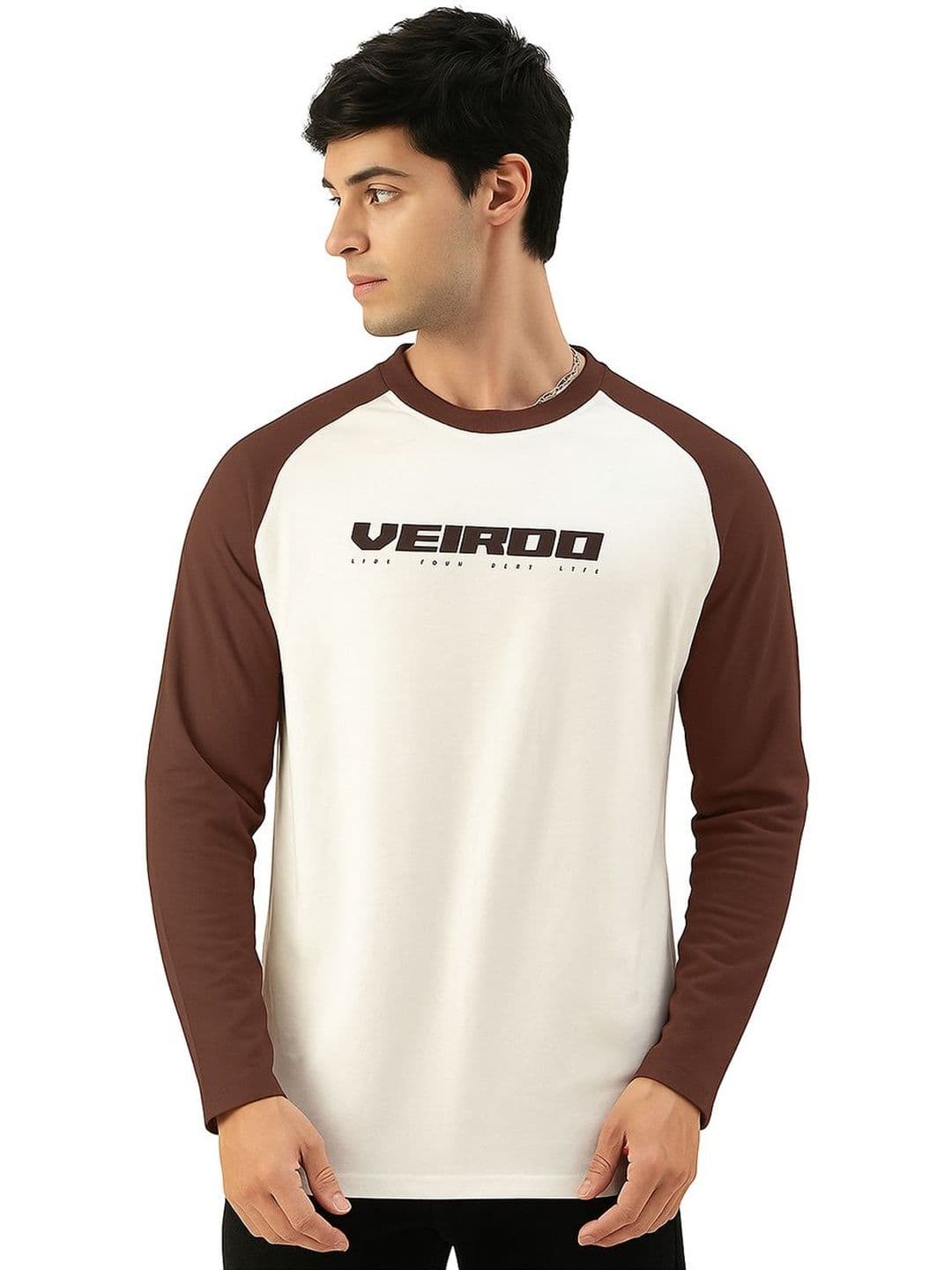 VEIRDO Men Typography Printed Pure Cotton T-shirt - view 1
