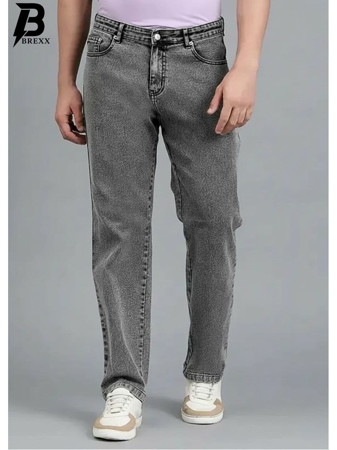 BREXX Men Smart Regular Fit Mid-Rise Light Fade Stretchable Jeans - view 1