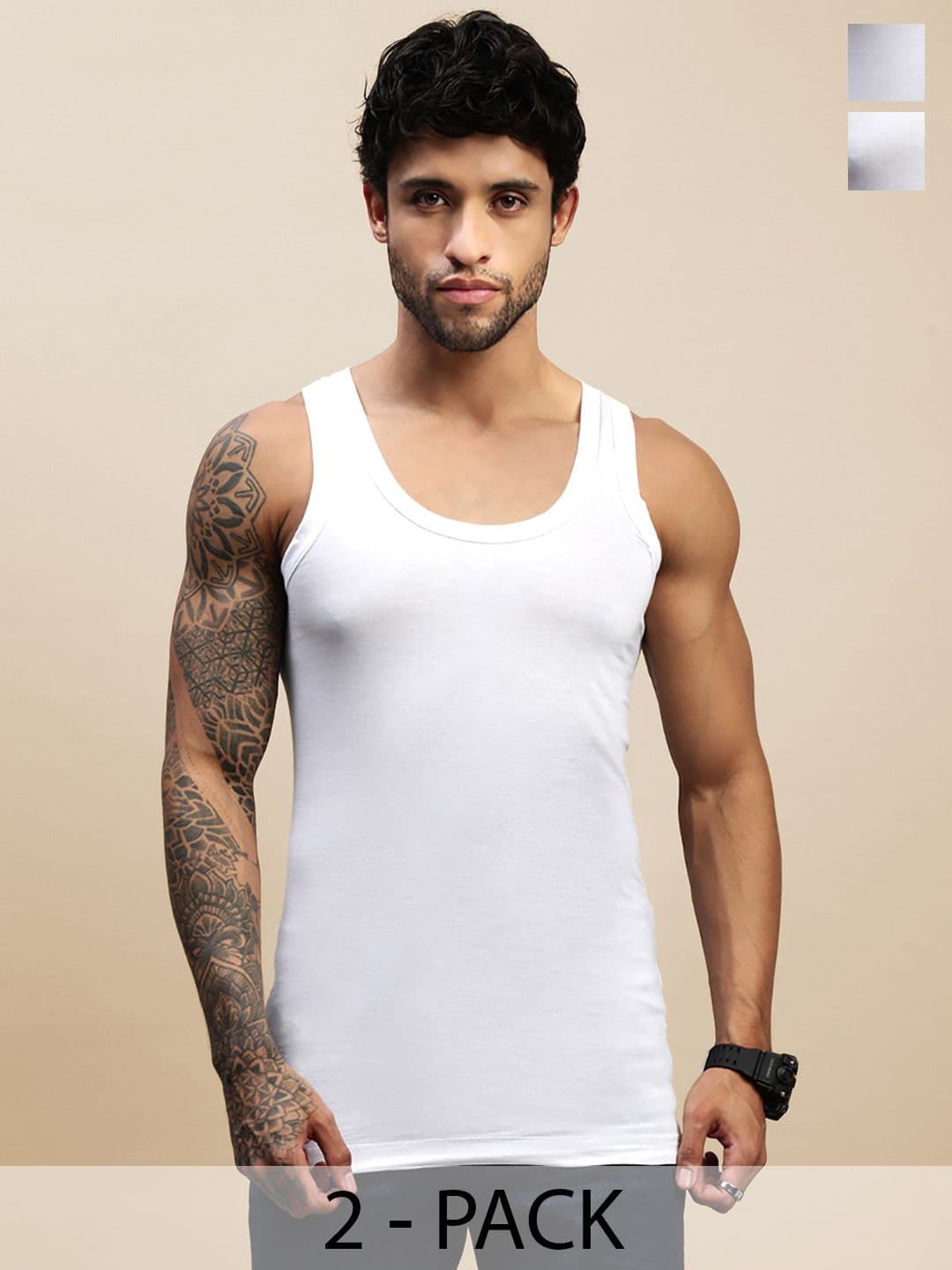 LUX NITRO Men Pack of 2 Ultima Premium Cotton Vest - view 1