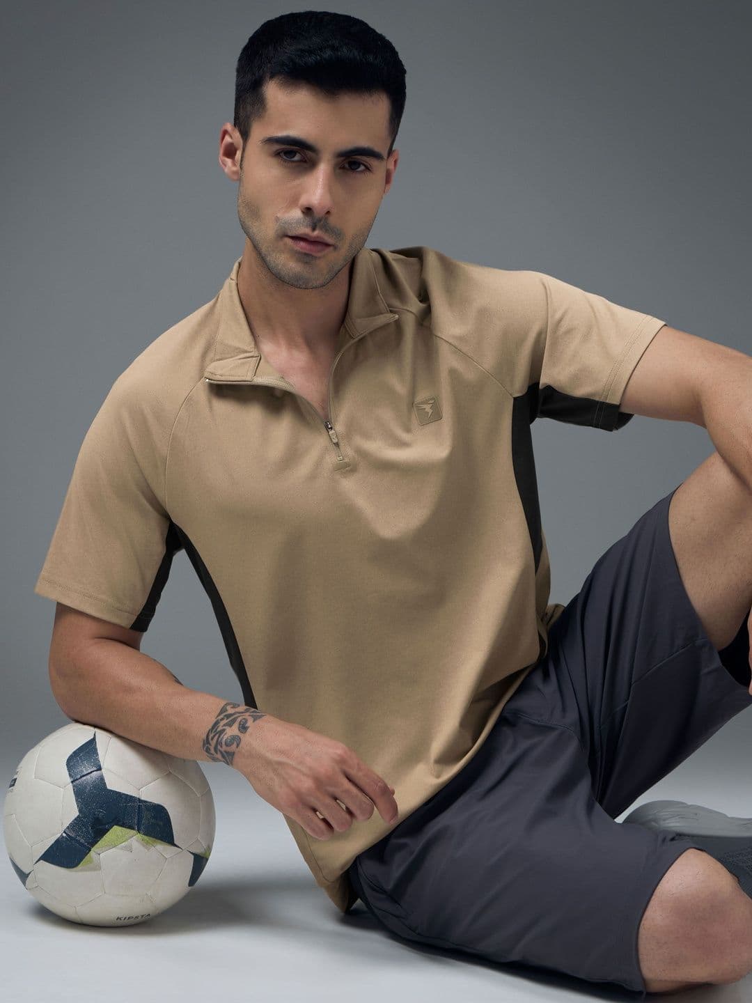 Technosport Men Brand Logo Colourblocked Polo Collar Anti Static Slim Fit T-shirt - view 1