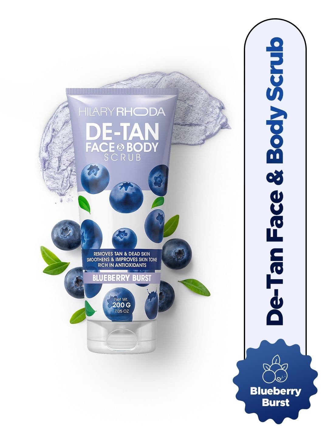 Hilary Rhoda De-Tan Face & Body Scrub With Blueberry Burst- 200 g - view 1