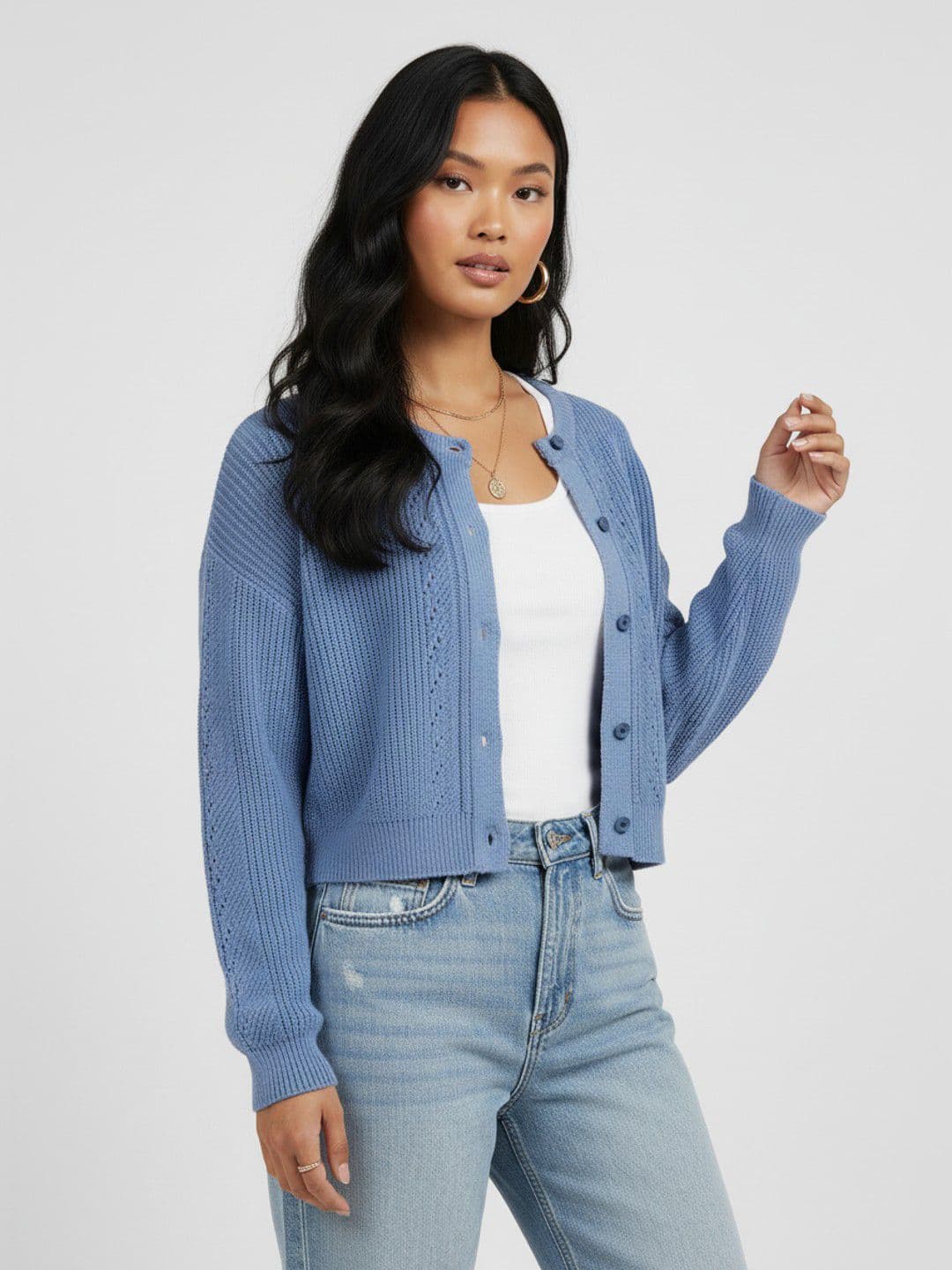 glitchez Ribbed Drop-Shoulder Oversized Cardigan - view 1