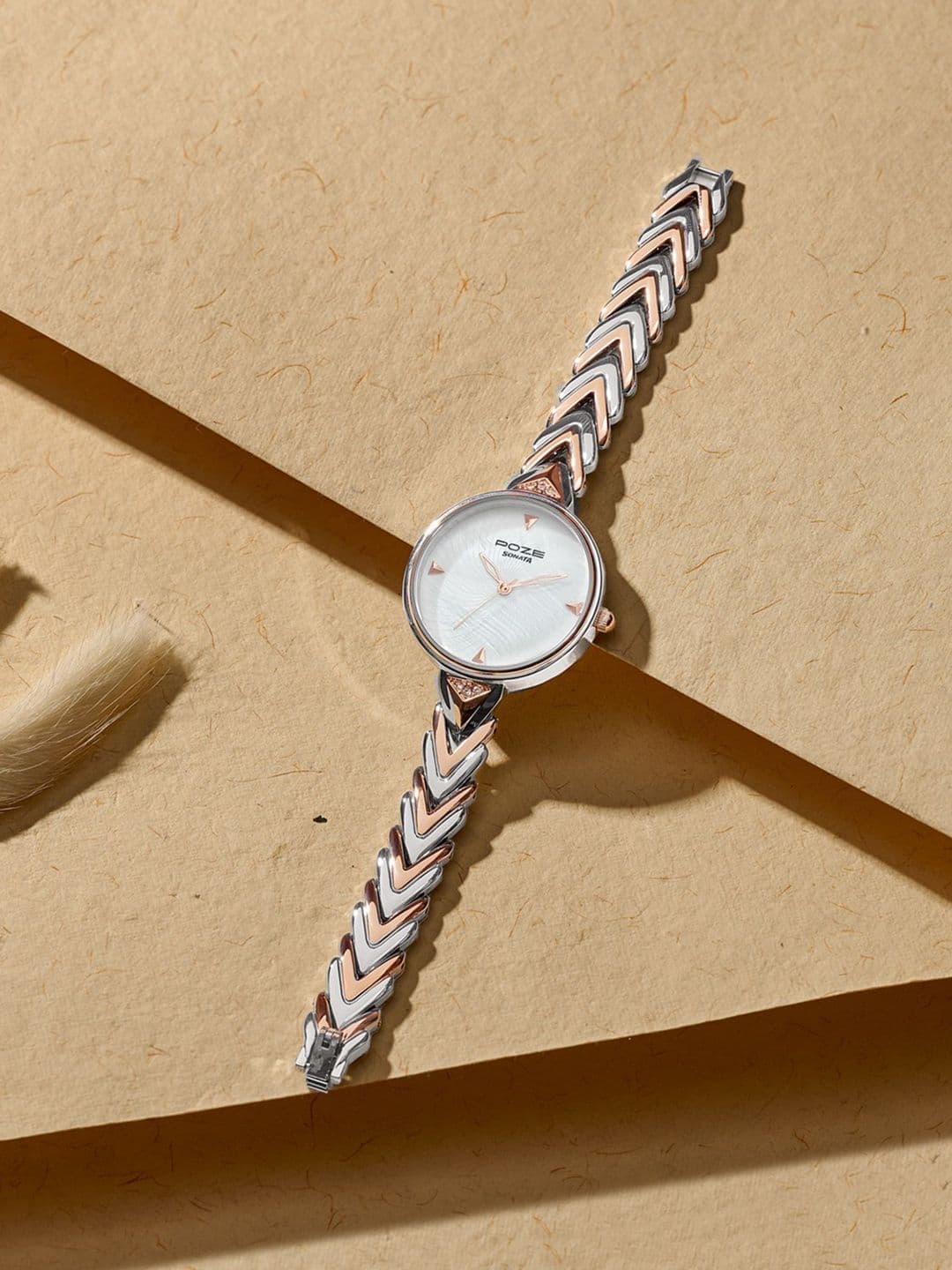Sonata Poze 7 Analog White MOP Dial Watch For Women - SP80149KM01W - view 1