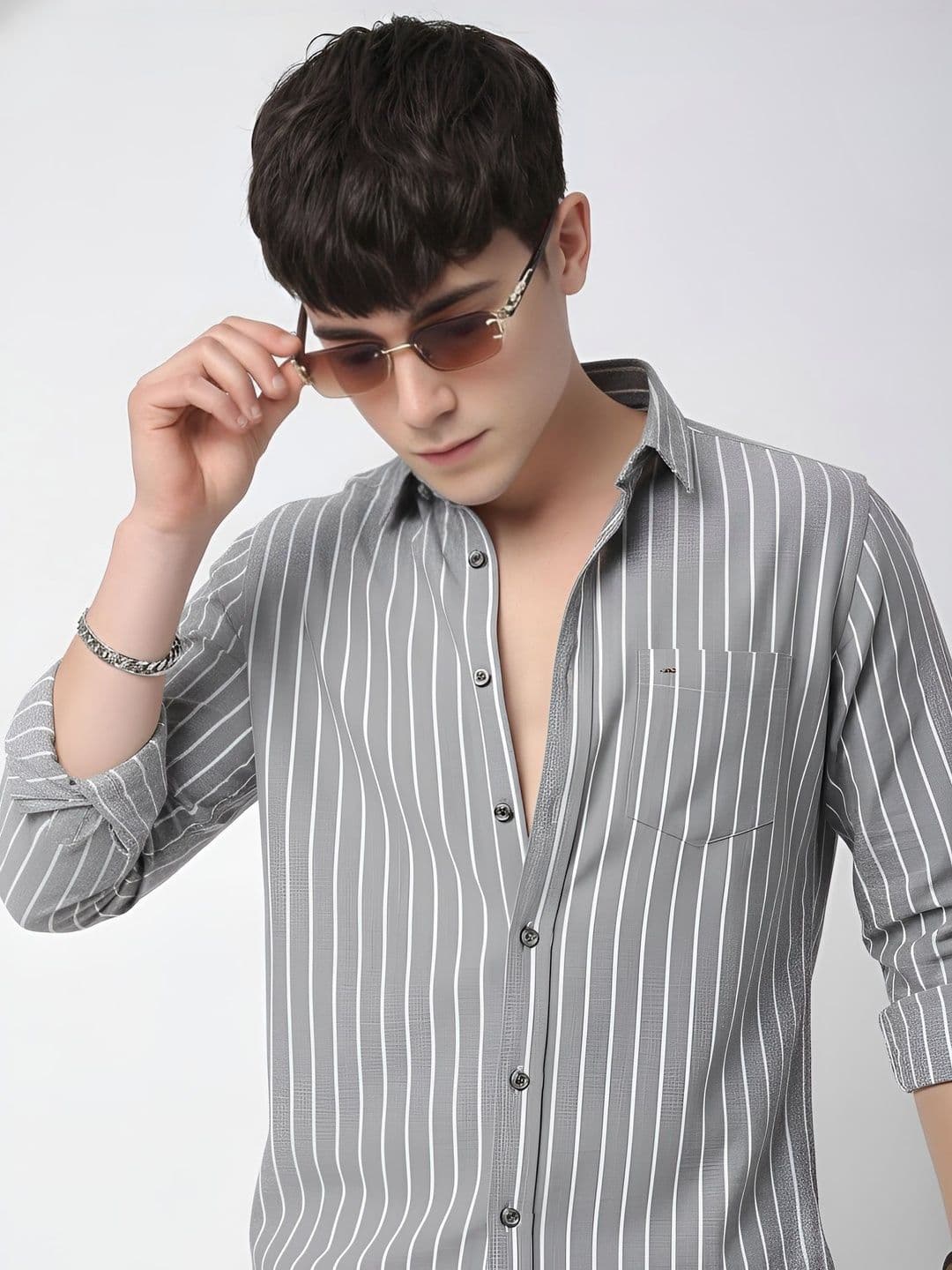 OTUS Men Classic Slim Fit Striped Casual Shirt - view 1