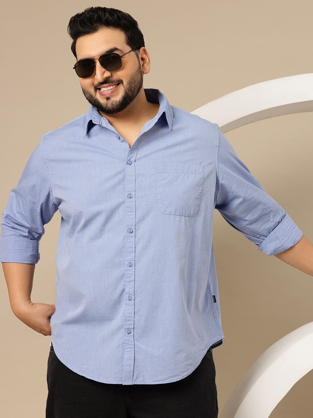 Sztori Plus Size Pure Cotton Comfort Casual Shirt - view 1