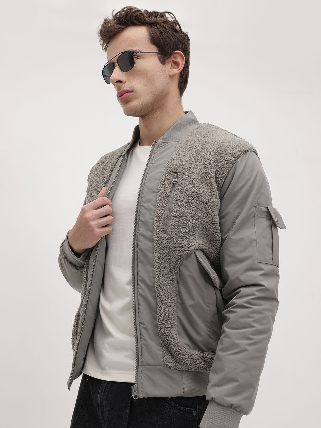 The Roadster Life Co. Faux Fur Trim Bomber Jacket - view 1