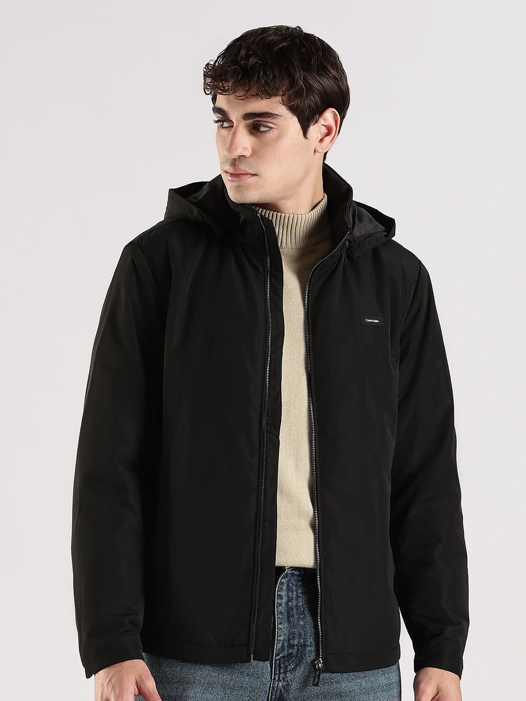 Calvin Klein Jeans Men Hooded Solid Casual Padded Jacket - view 1