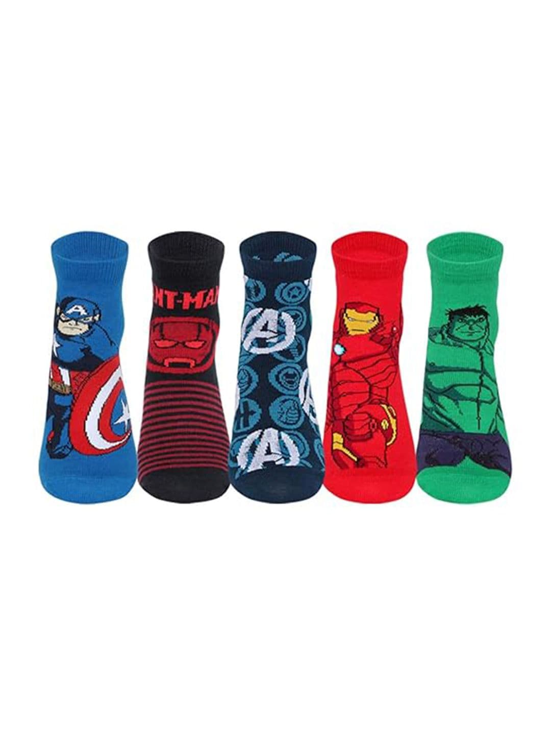 Supersox Kids Pack of 5 Assorted Disney Avenger Patterned Ankle Length Socks - view 1