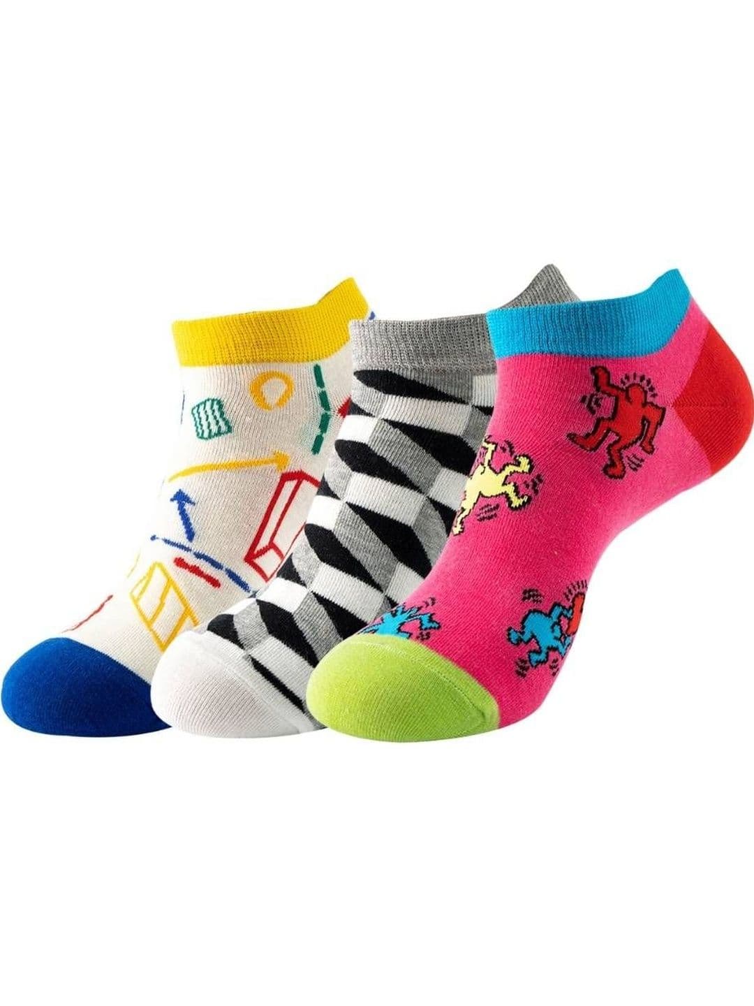 The Tie Hub Pack of 3 Patterned Ankle-Length Socks - view 1