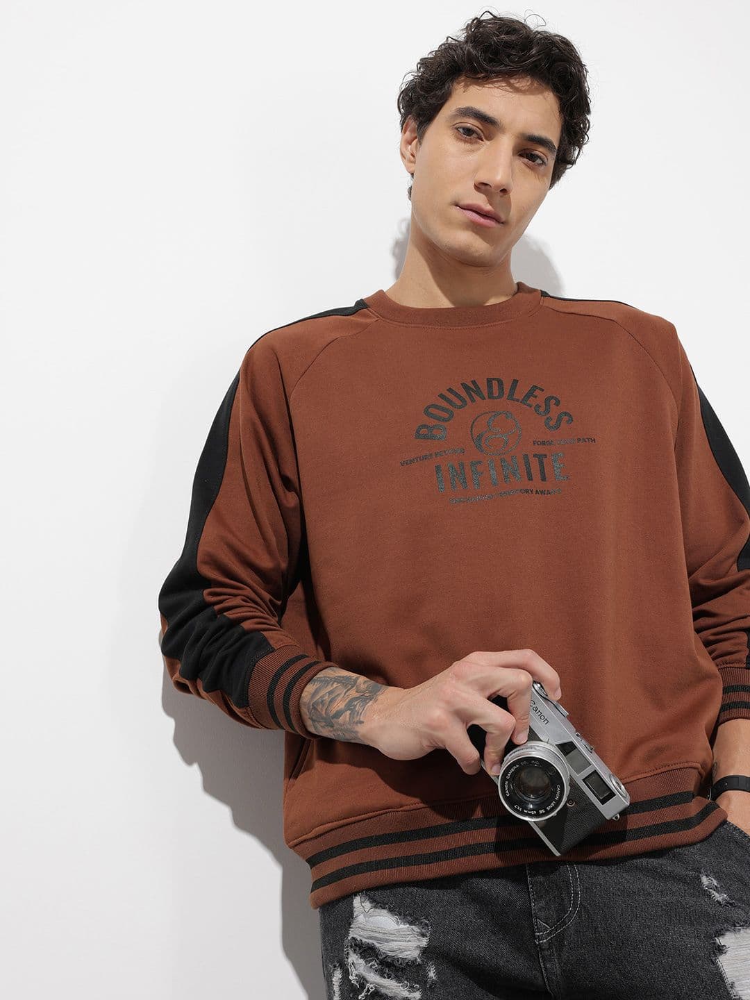 The Roadster Life Co. Typography Printed Knitted Sweatshirt - view 1