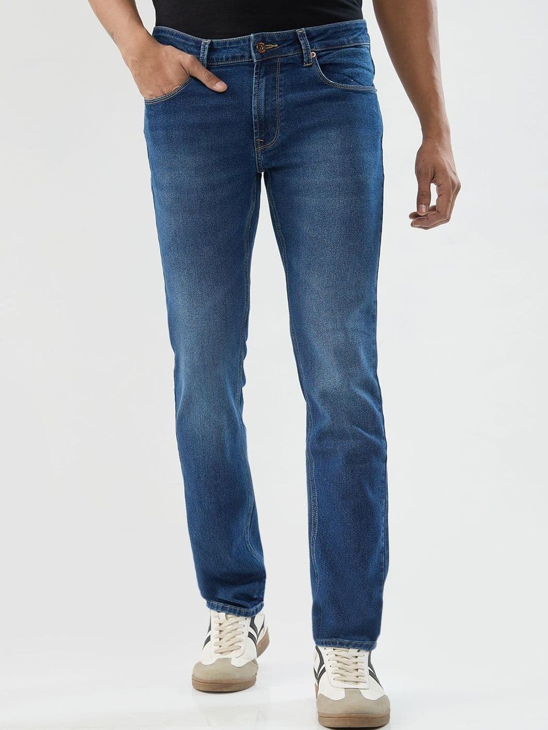 SPYKAR Men Regular Fit Mid-Rise Light Fade Stretchable Jeans - view 1