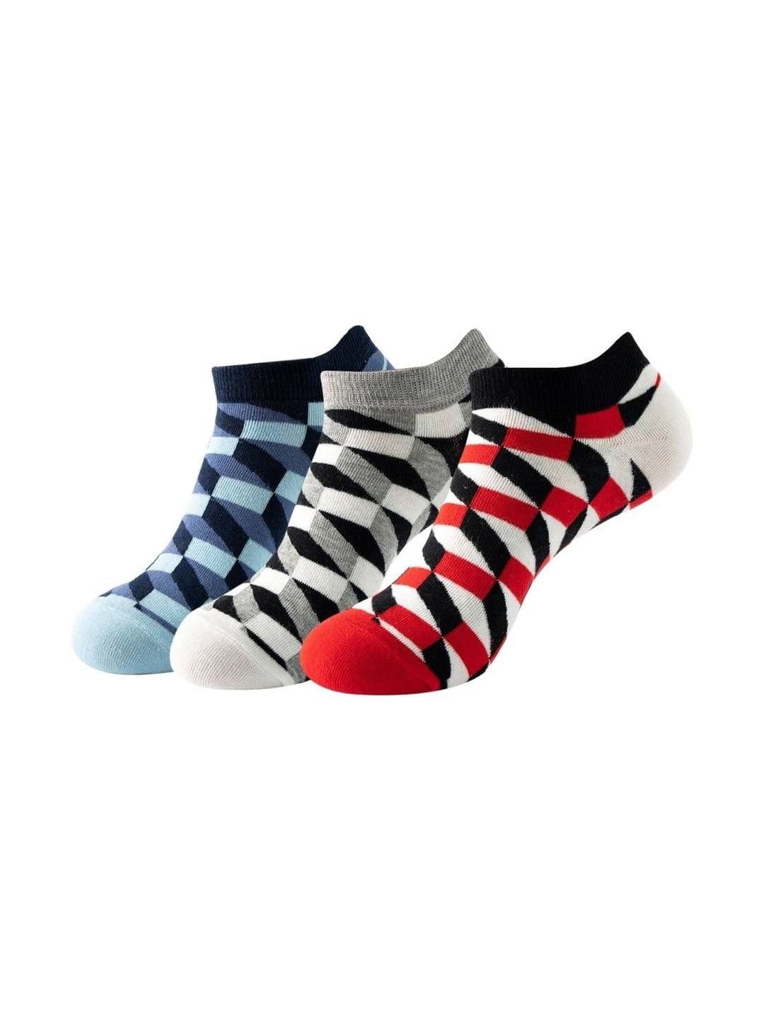 The Tie Hub Pack of 3 Patterned Ankle Length Socks - view 1