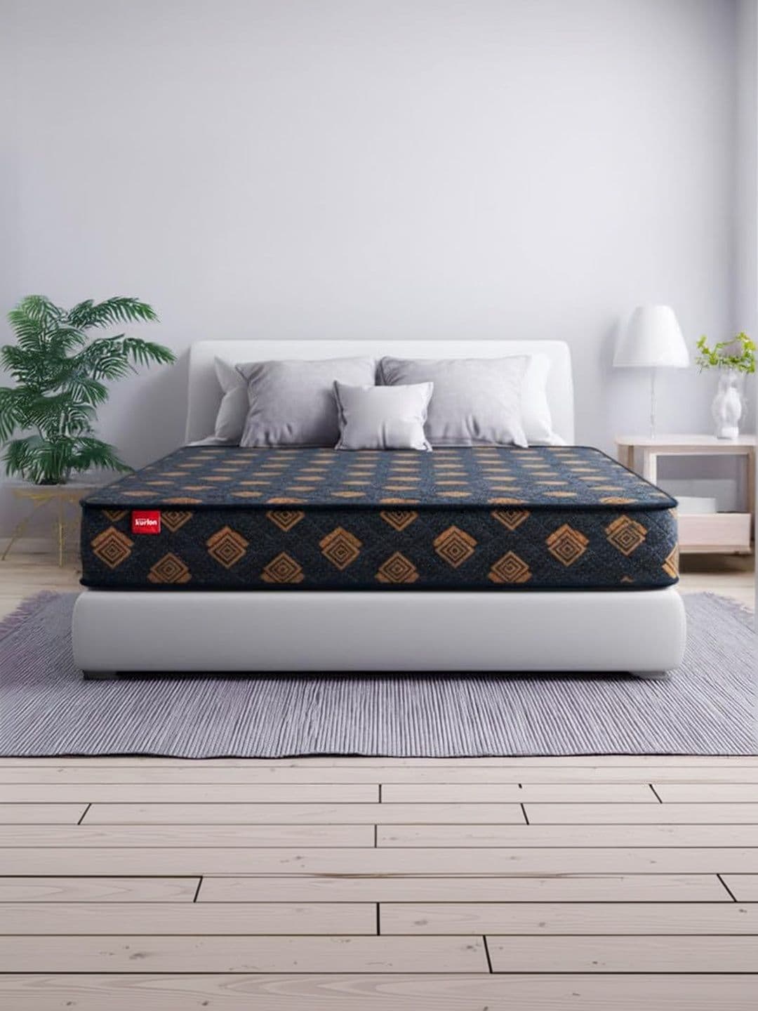 Kurl on Blue & brown Quilted Reversible Single Mattress - view 1