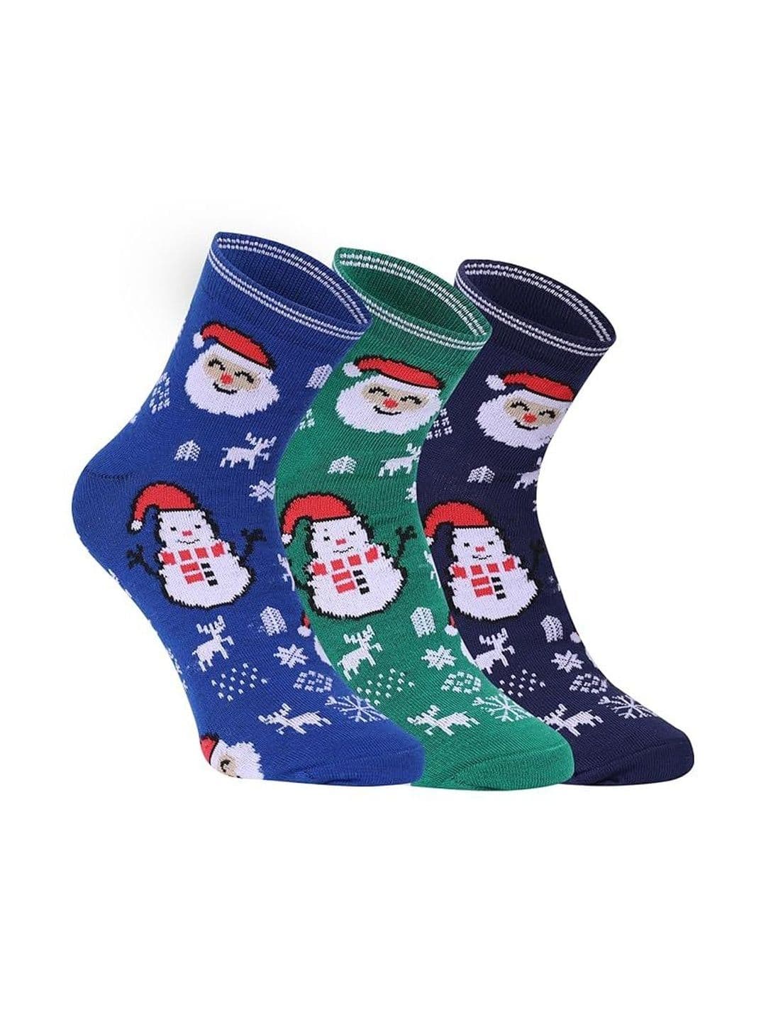 HEBTROCO Men Pack of 3 Patterned Cotton Ankle Length Socks - view 1
