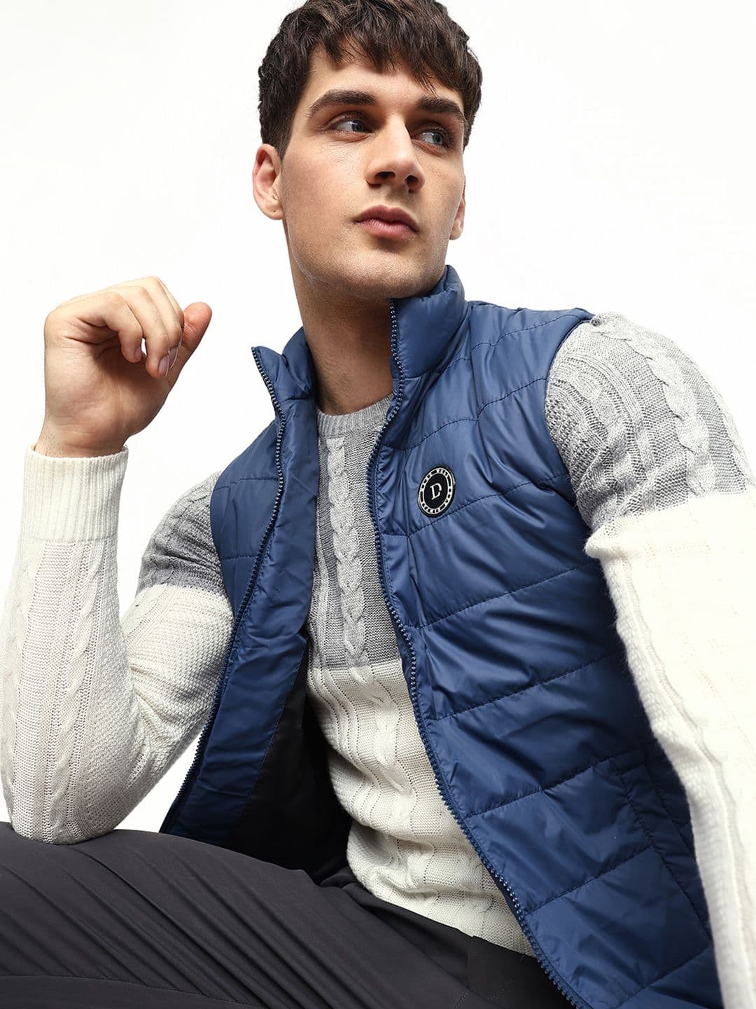 Dennis Lingo Men Lightweight Outdoor Padded Jacket with Patchwork - view 1