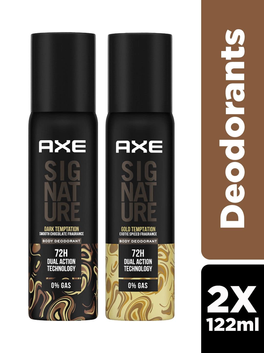 AXE Men Set of 2 Signature Gold Temptation & Dark Temptation Deodorant - 122 ml Each - view 1
