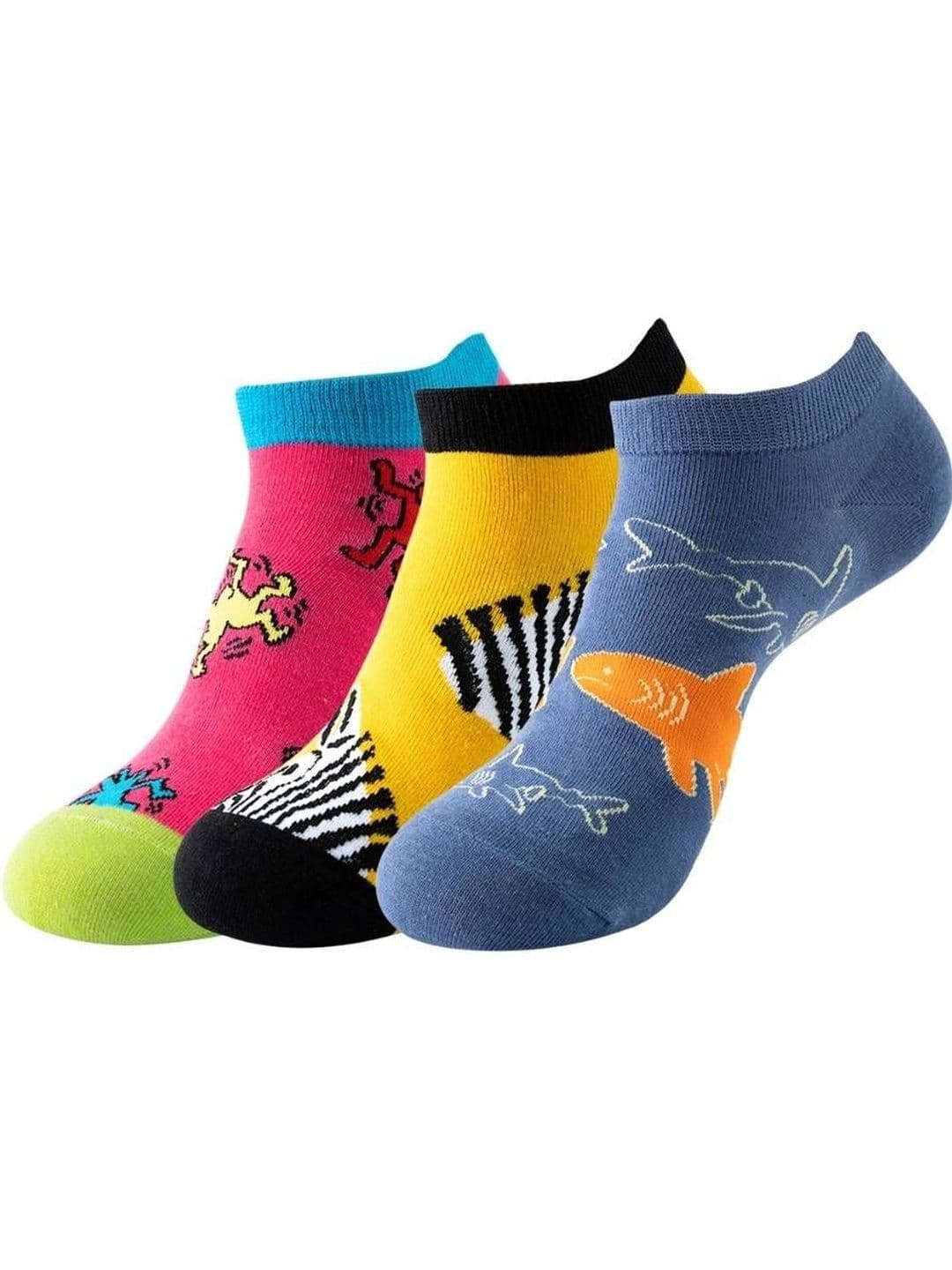 The Tie Hub Pack Of 3 Patterned Cotton Ankle Length Socks - view 1