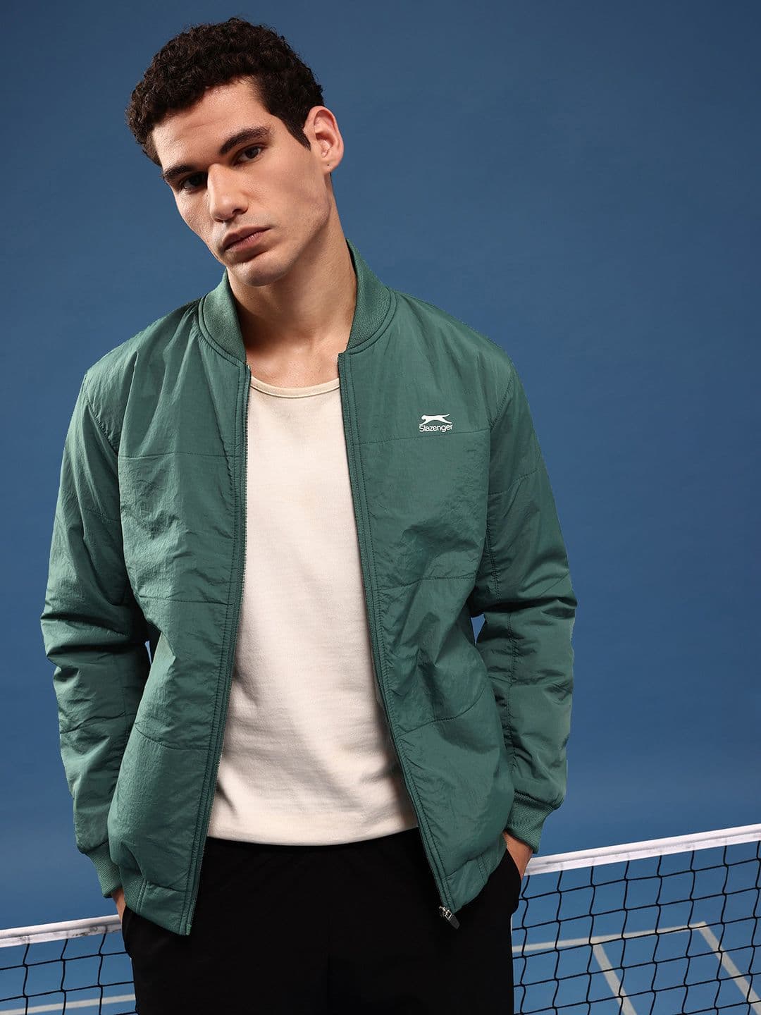 Slazenger Mandarin Collar Athleisure Bomber Jacket - view 1