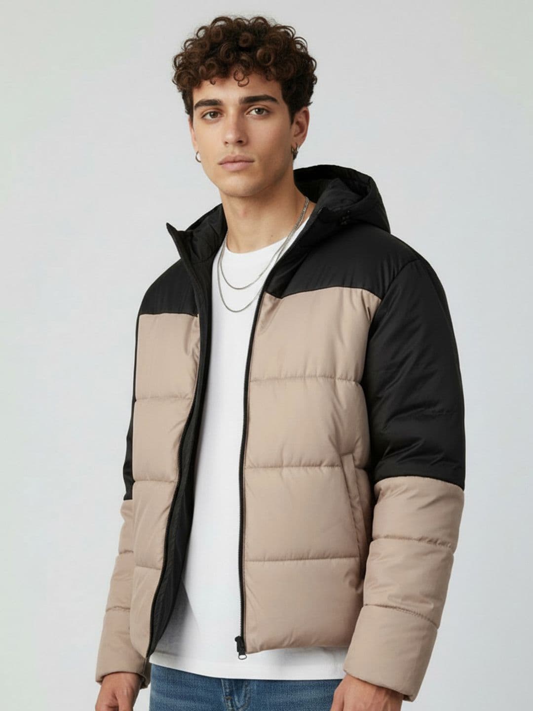 glitchez Colorblocked Hooded Oversized Padded Jacket - view 1