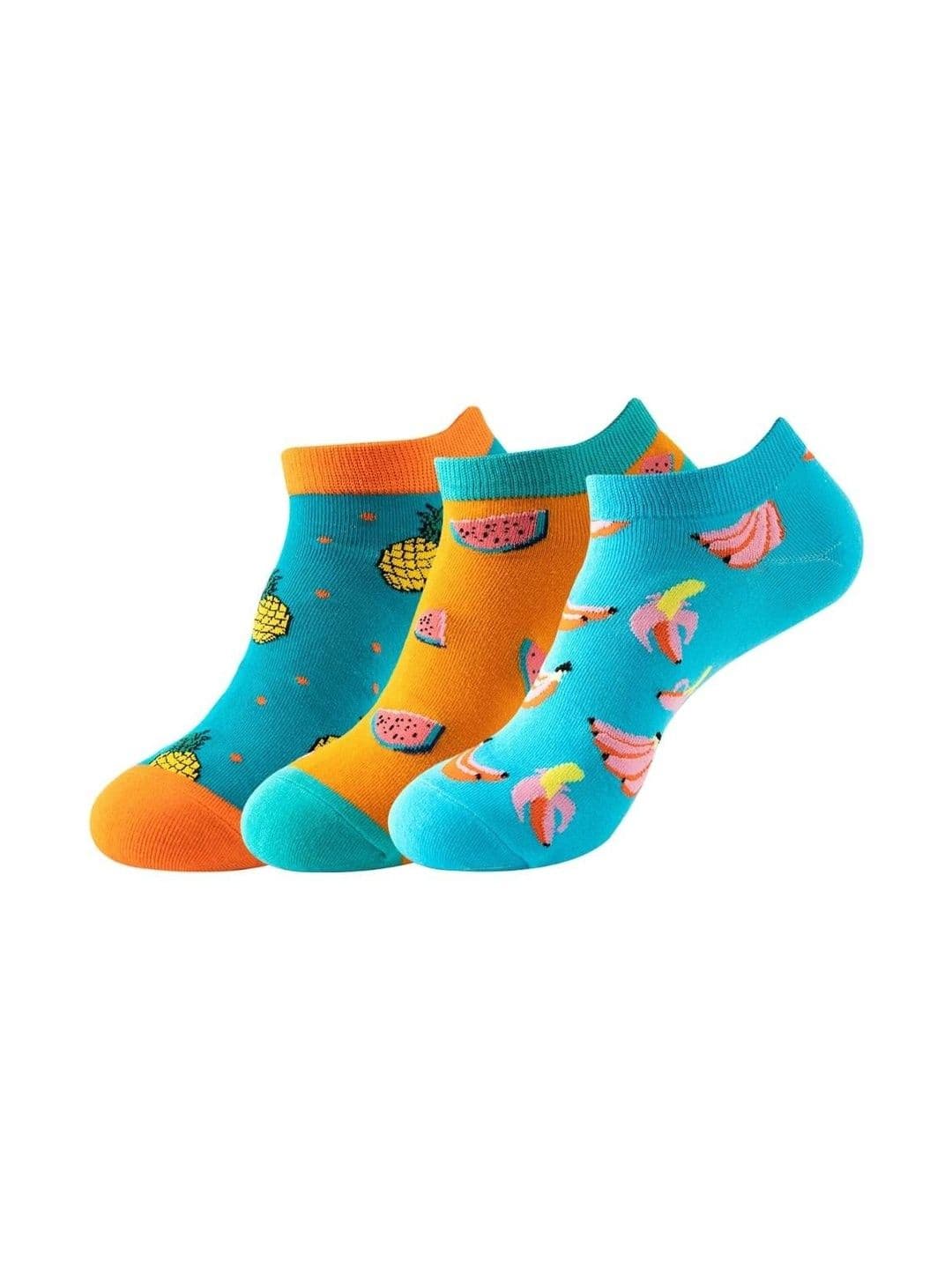The Tie Hub Pack Of 3 Printed Cotton Ankle-Length Socks - view 1