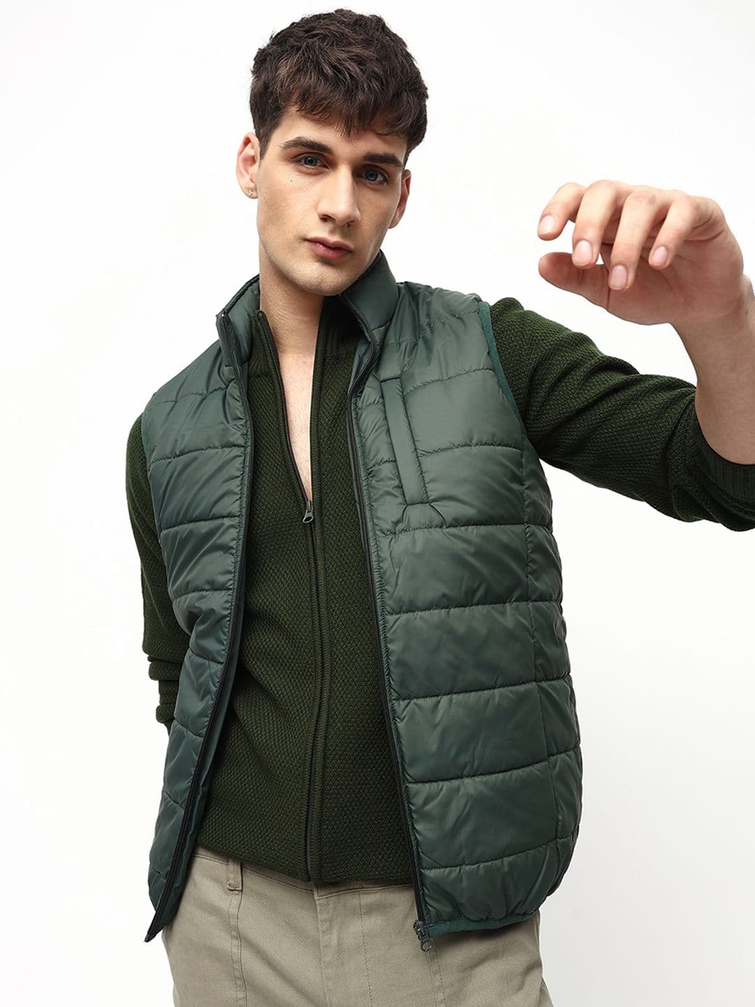 Dennis Lingo Mock Collar Padded Jacket - view 1