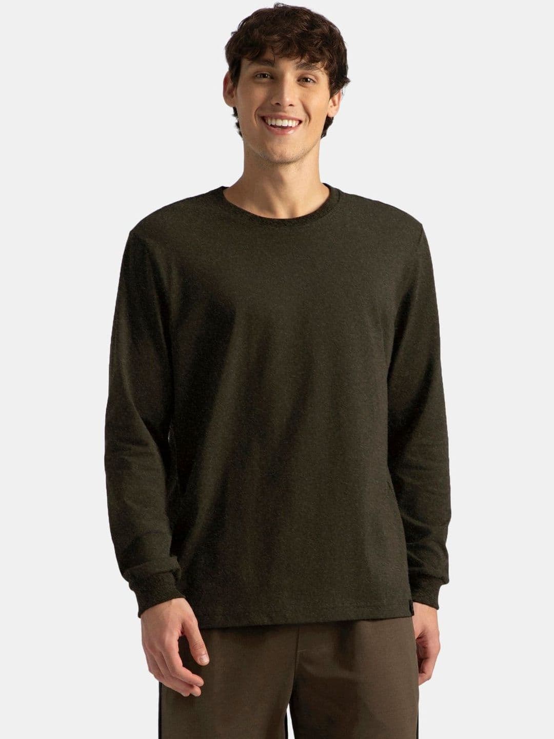 Jockey Super Combed Cotton Rich Solid Round Neck Full sleeve Tshirt-am95 - view 1