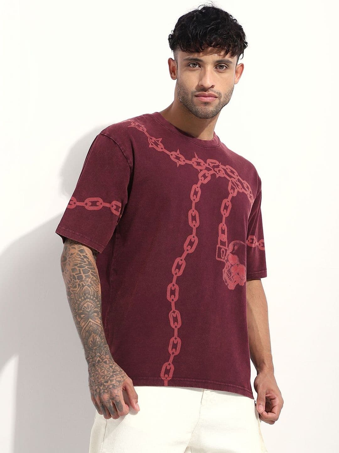Difference of Opinion Men Printed Round Neck Oversized T-shirt - view 1