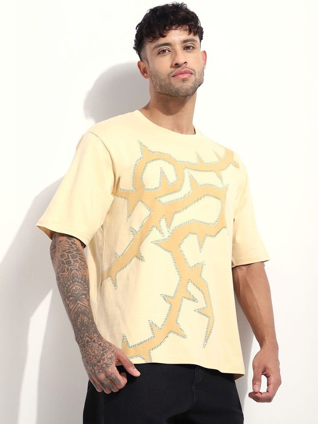 Difference of Opinion Men Printed Round Neck Oversized Tshirts - view 1