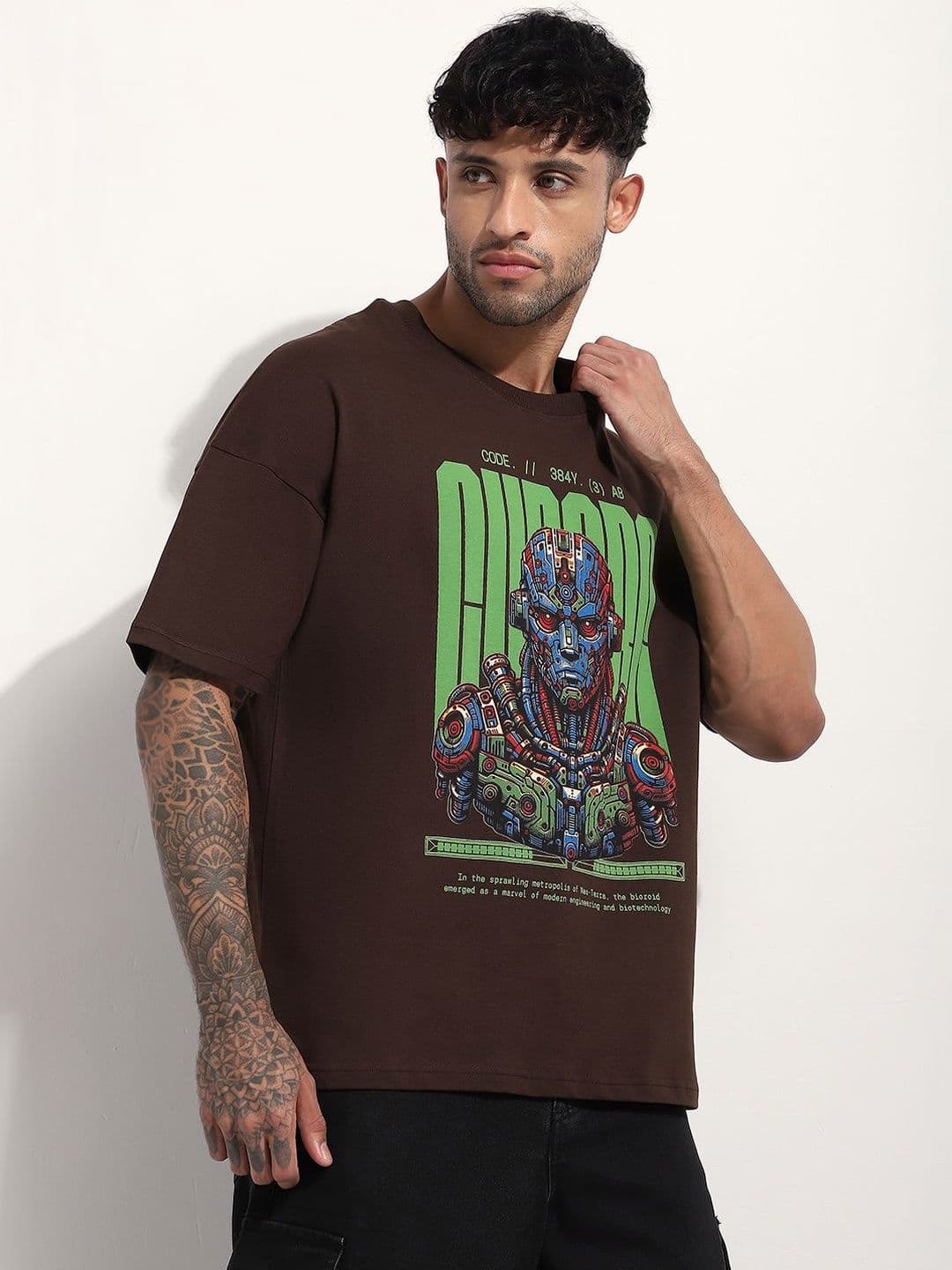 Stormborn Men Printed Drop-Shoulder Sleeves Oversized T-shirt - view 1