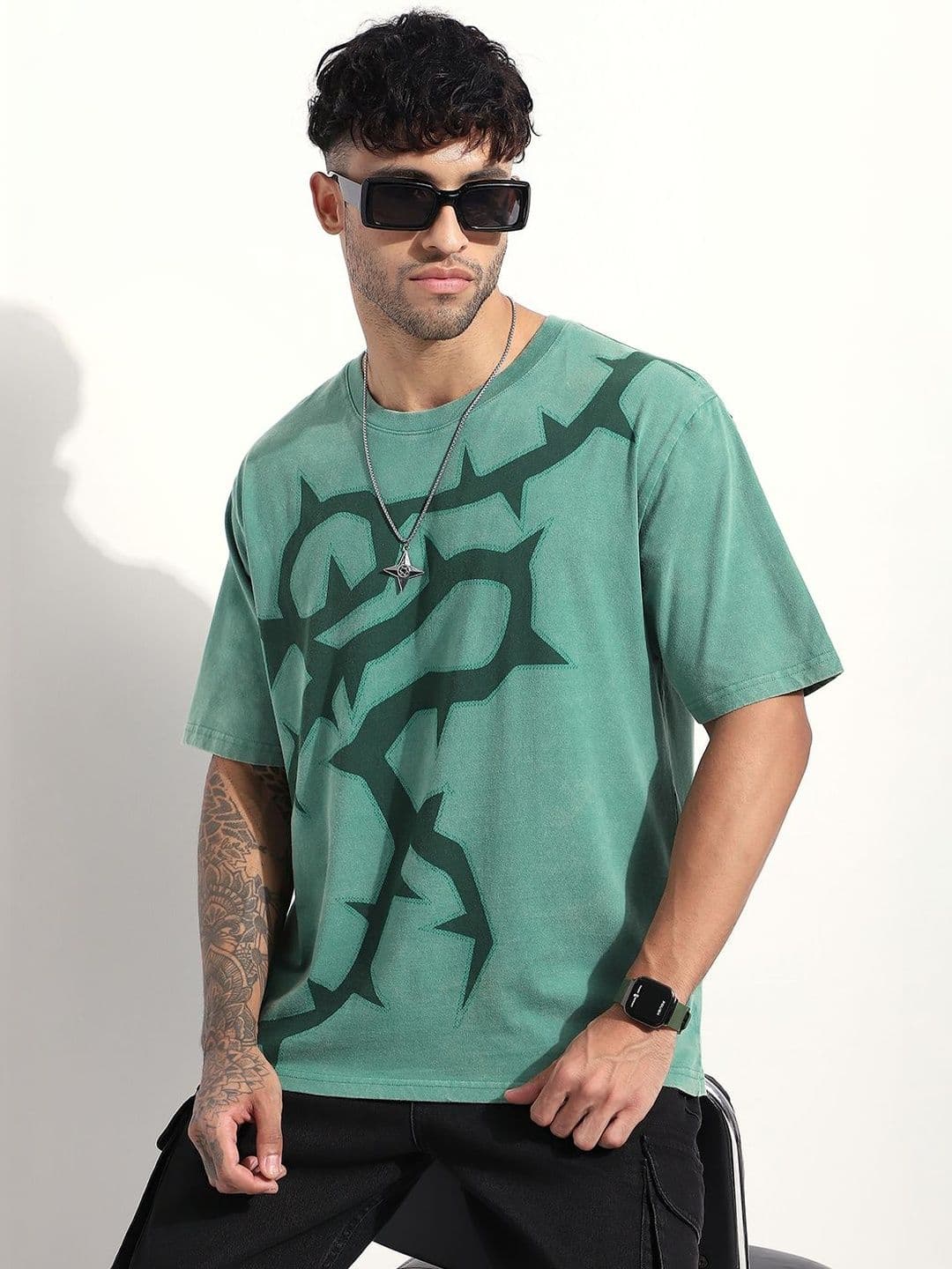 Difference of Opinion Men Printed Round Neck Oversized T-shirt - view 1