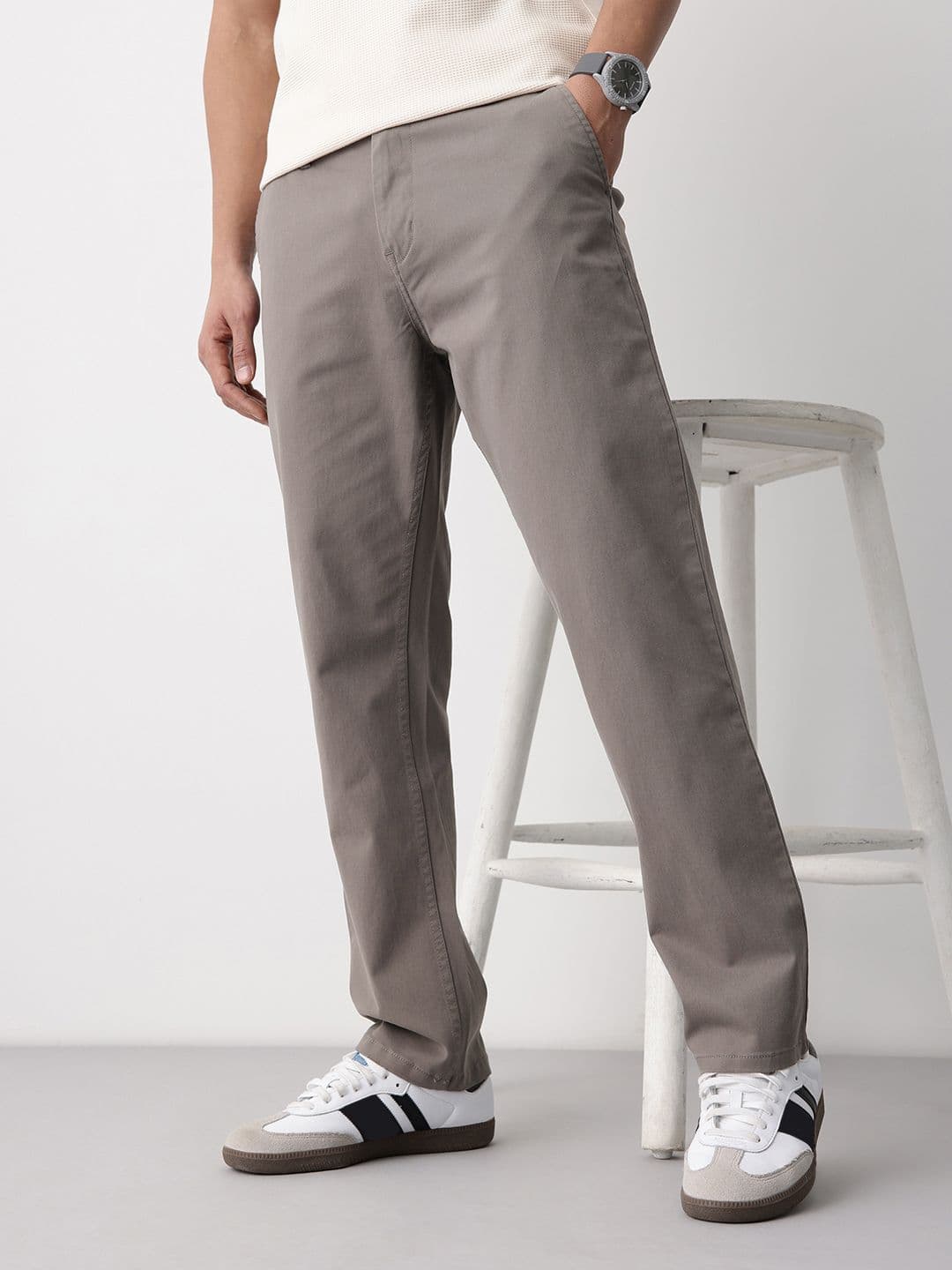 Mast & Harbour Men Flat-Front Casual Trousers - view 1
